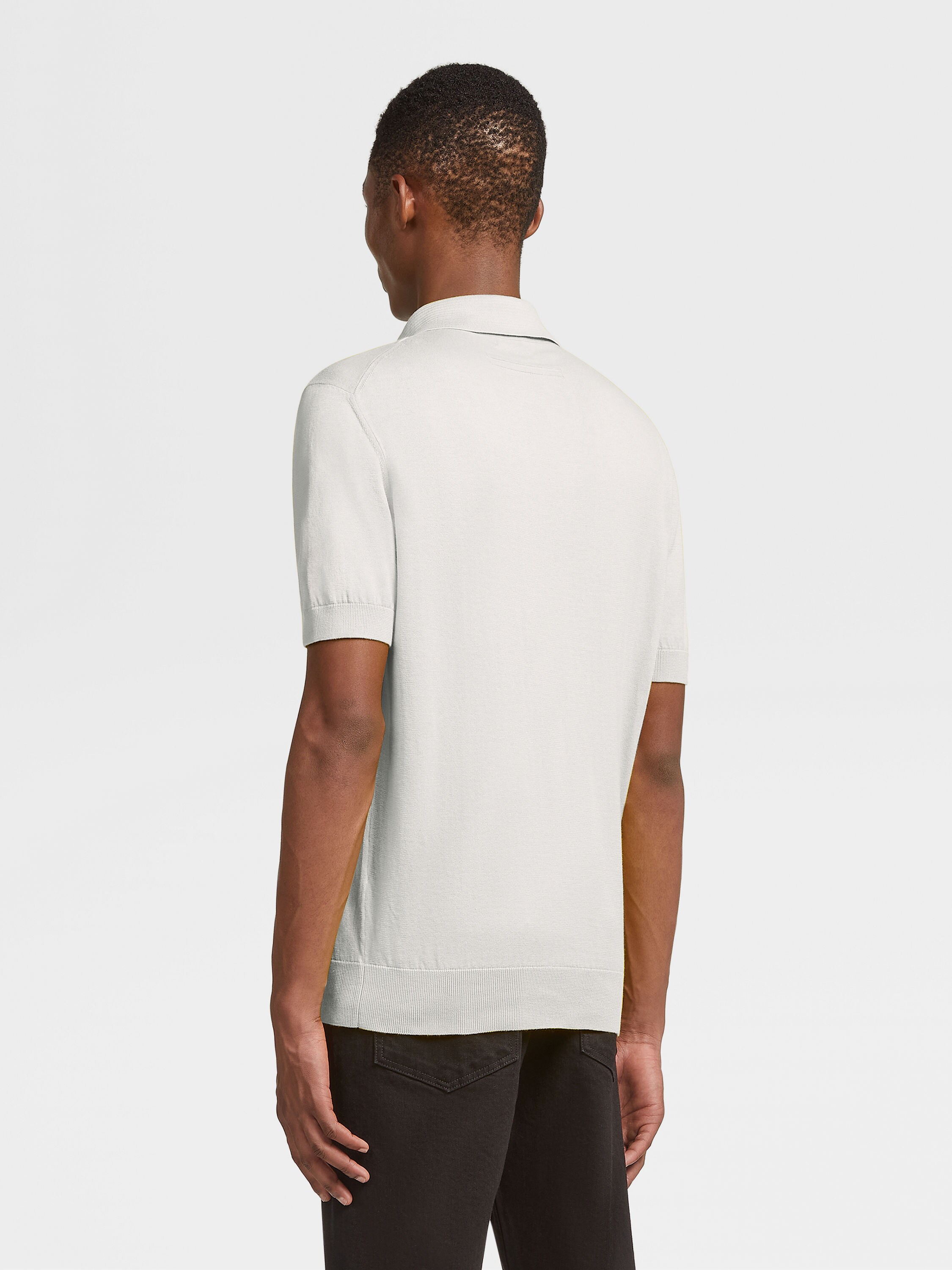 白色 Premium Cotton Polo 衫 产品细节图 #2