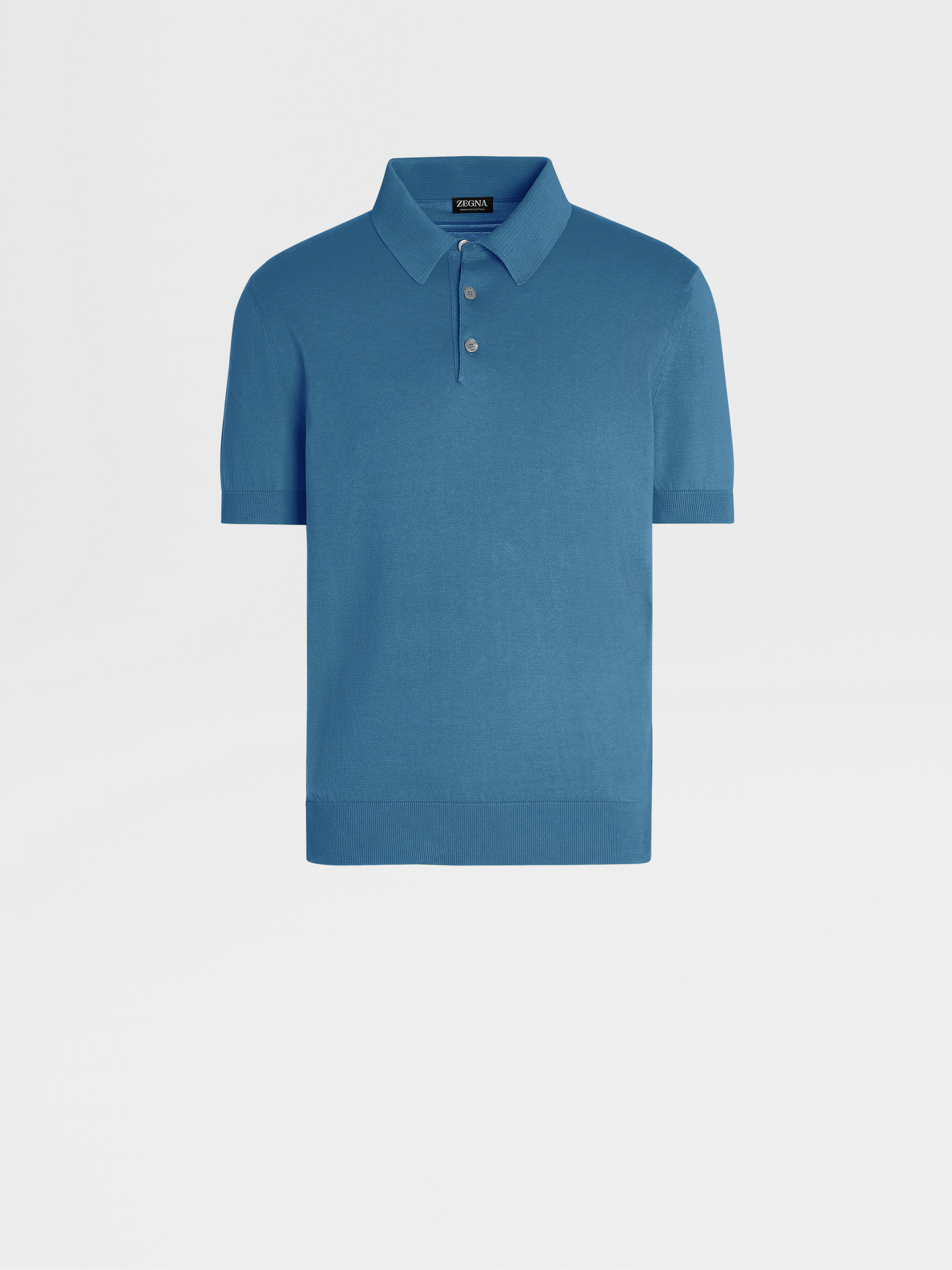 蓝绿色 Premium Cotton Polo 衫