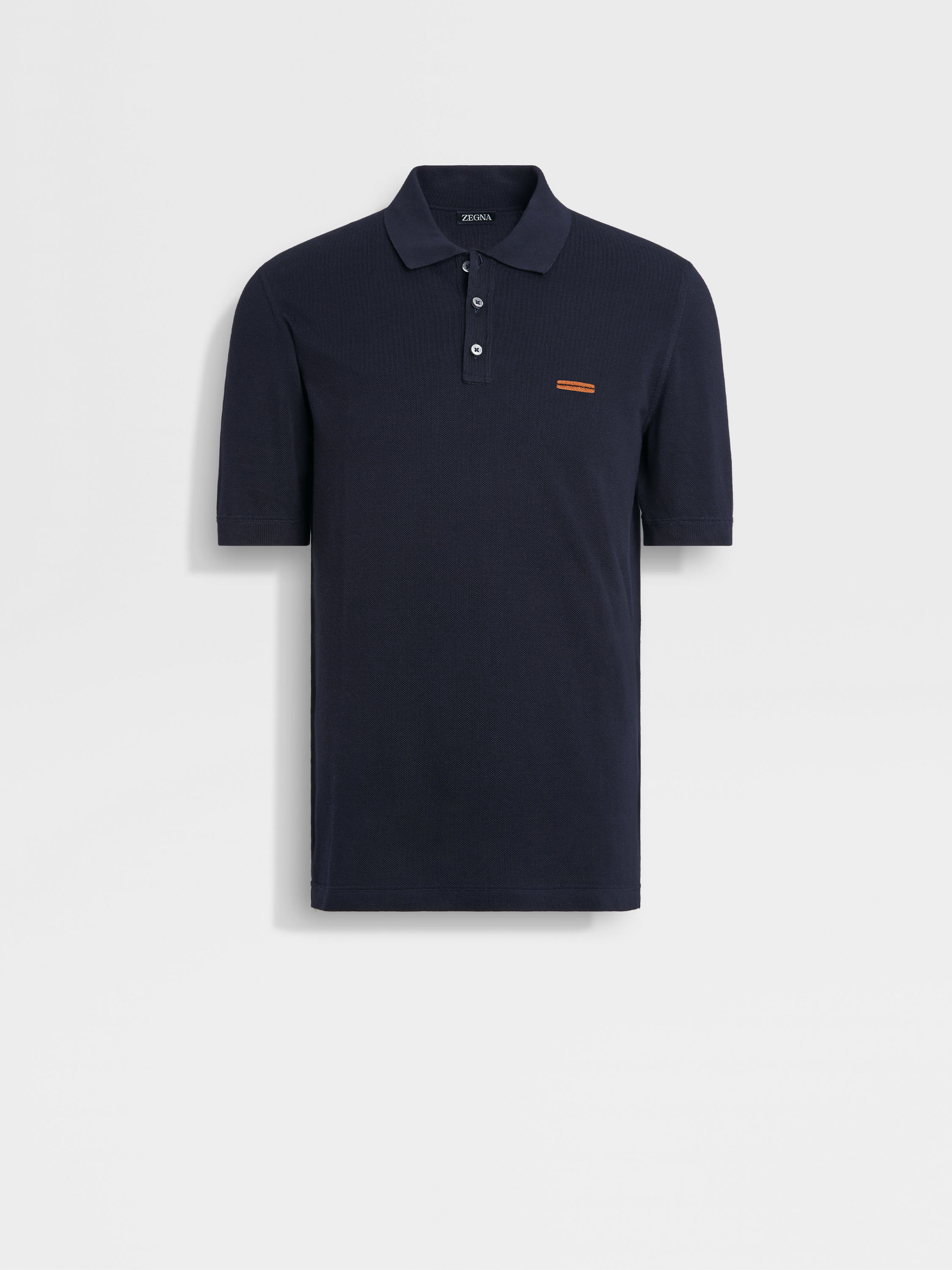 Navy Blue Cotton Polo Shirt Main product photo