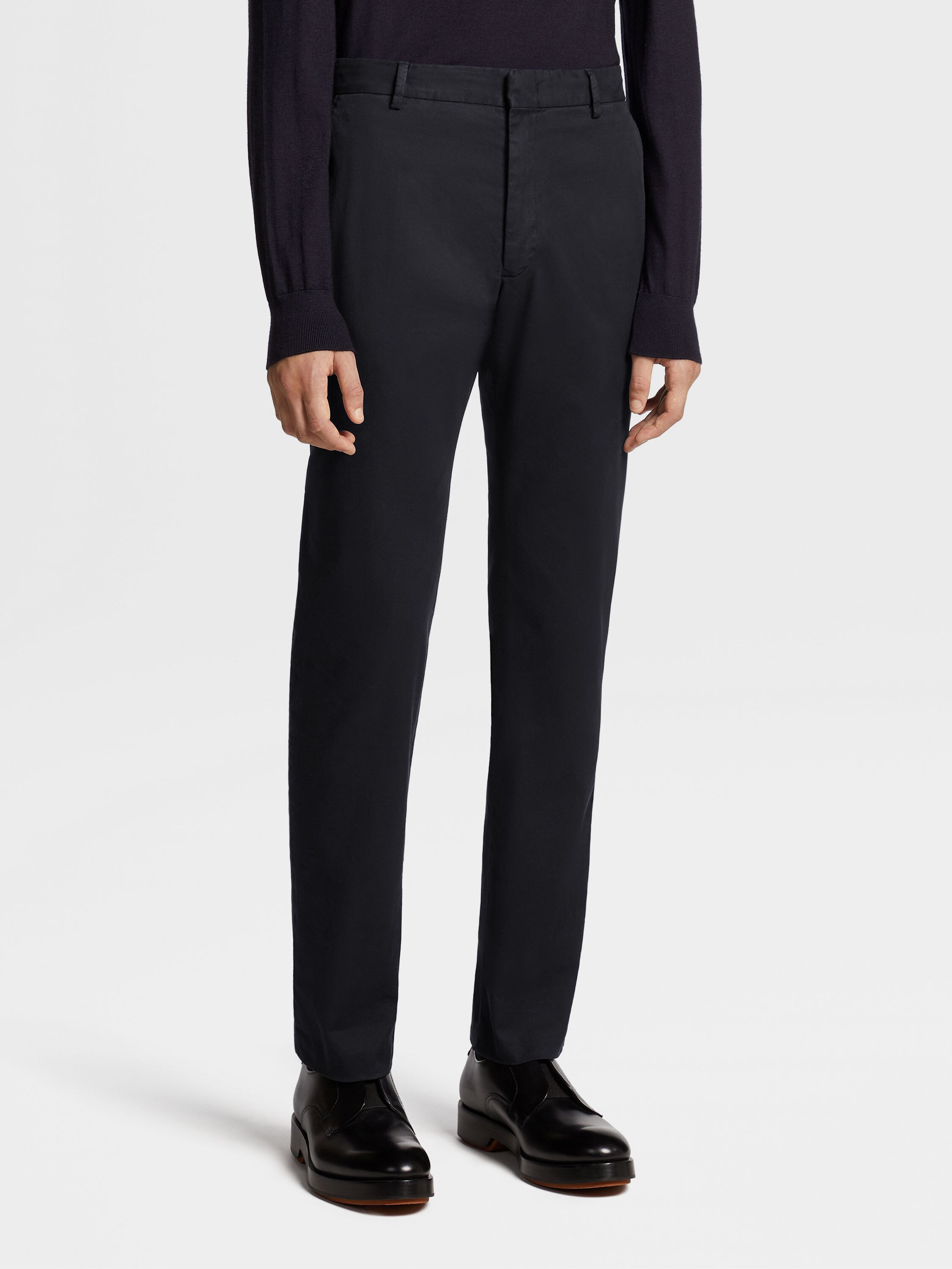 Navy Blue Premium Cotton Pants Product detail photo #1