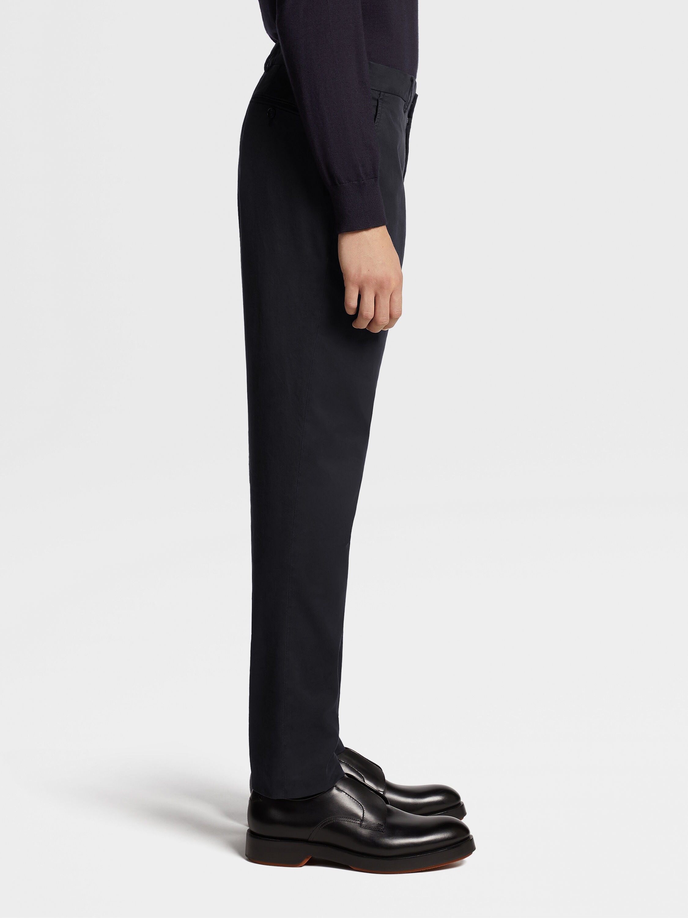 Navy Blue Premium Cotton Pants Product detail photo #3