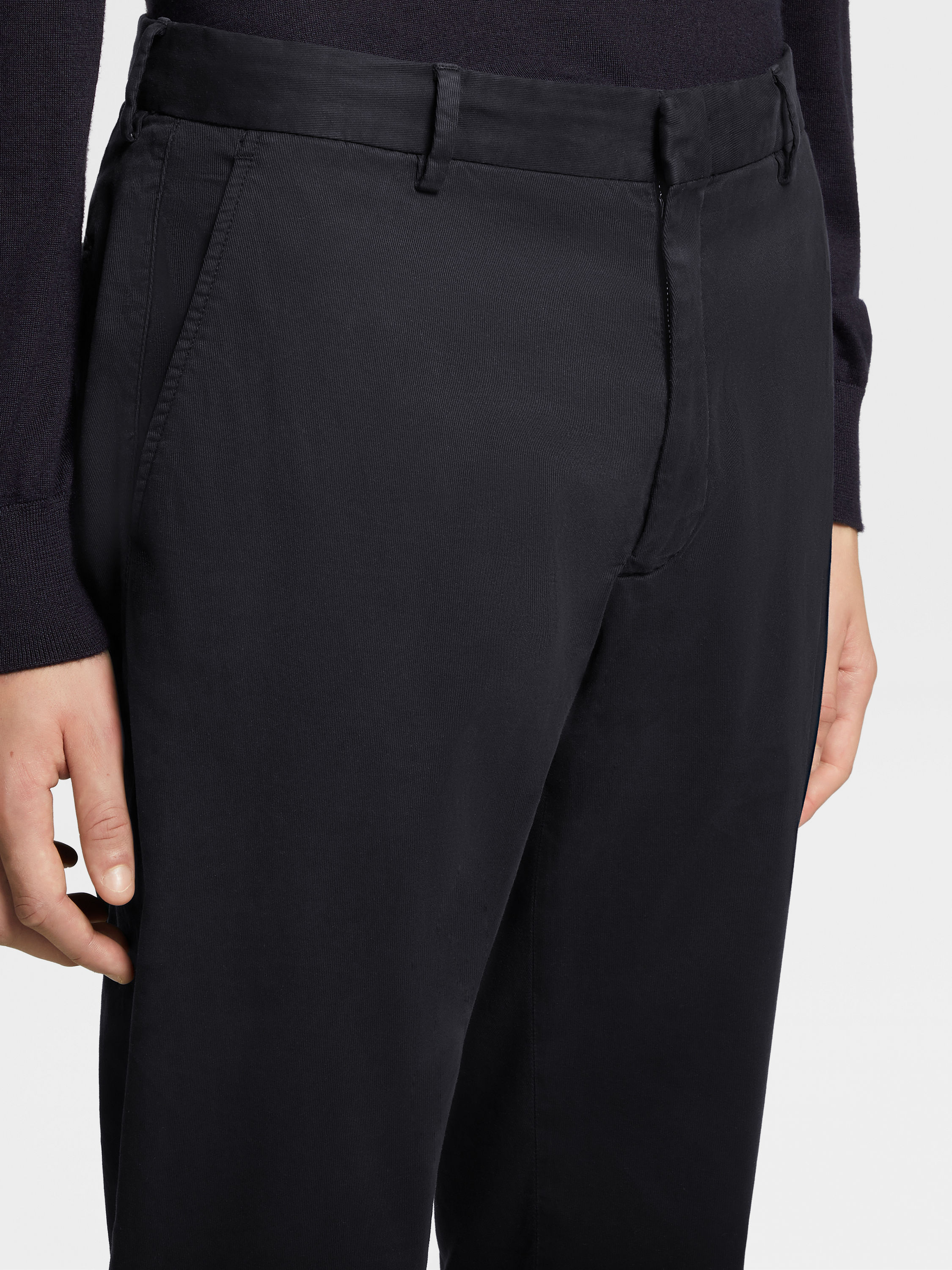 Navy Blue Premium Cotton Pants Product detail photo #4