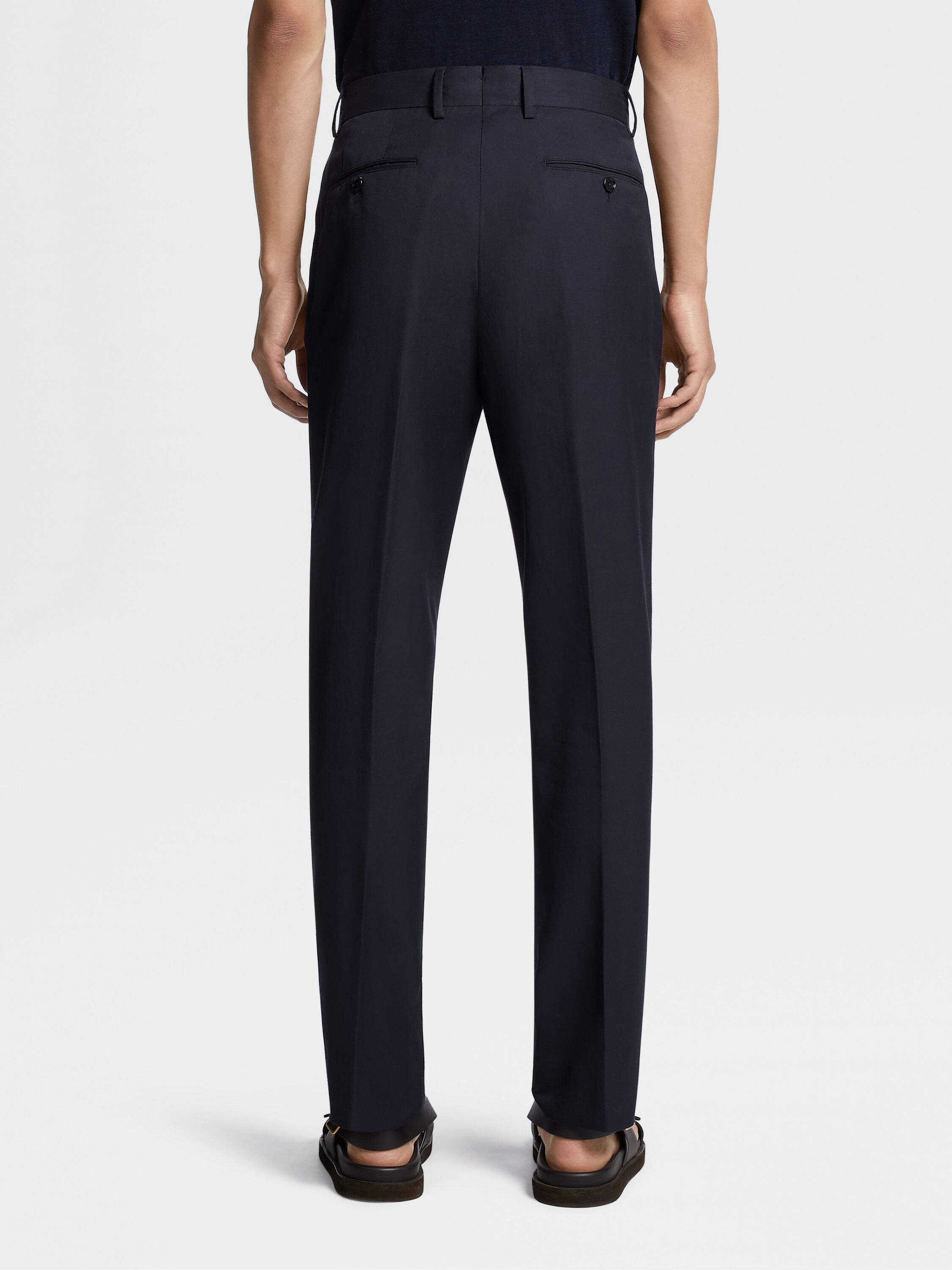 Navy Blue Cotton Pants Product detail photo #2