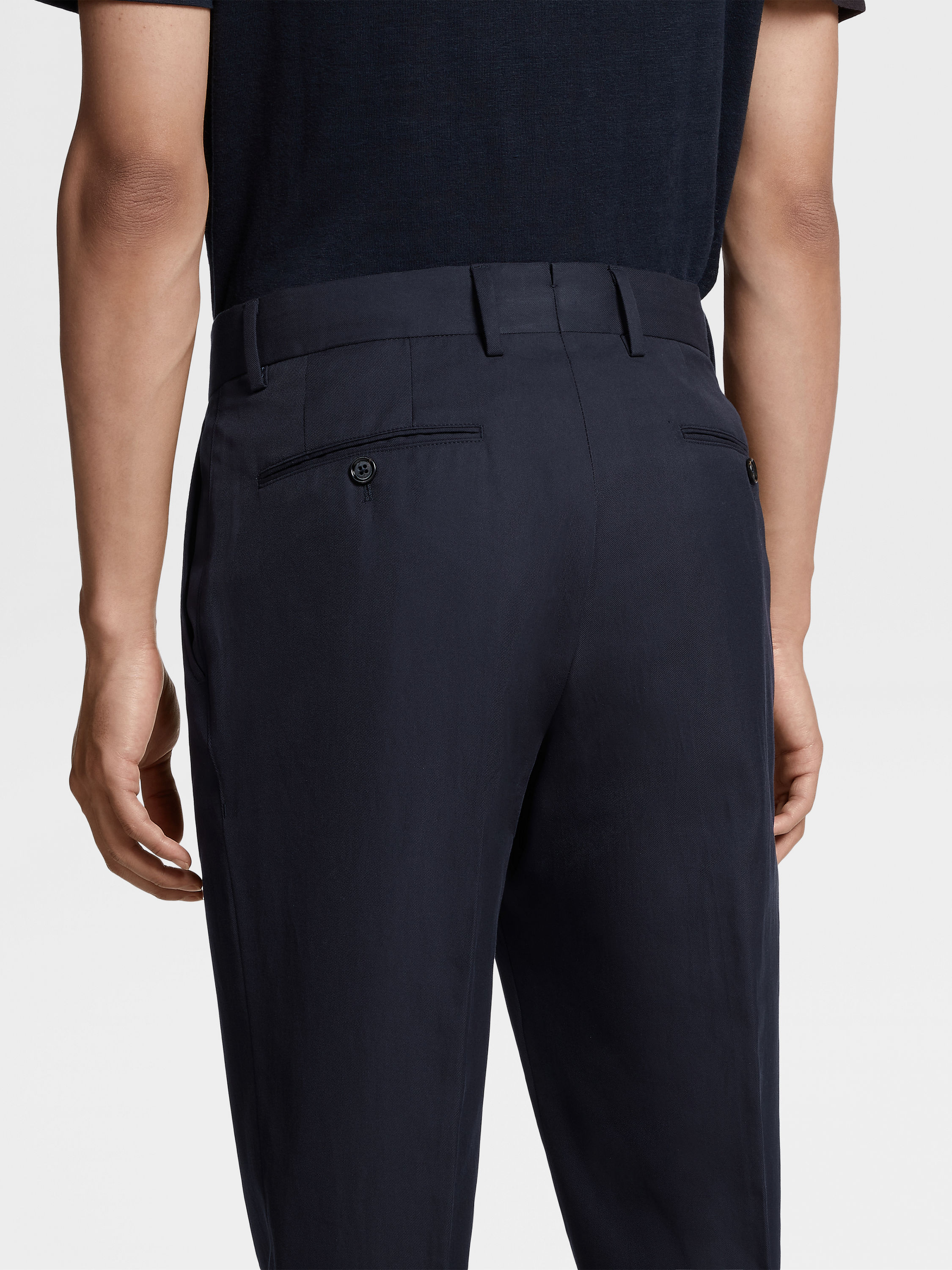 Navy Blue Cotton Pants Product detail photo #4