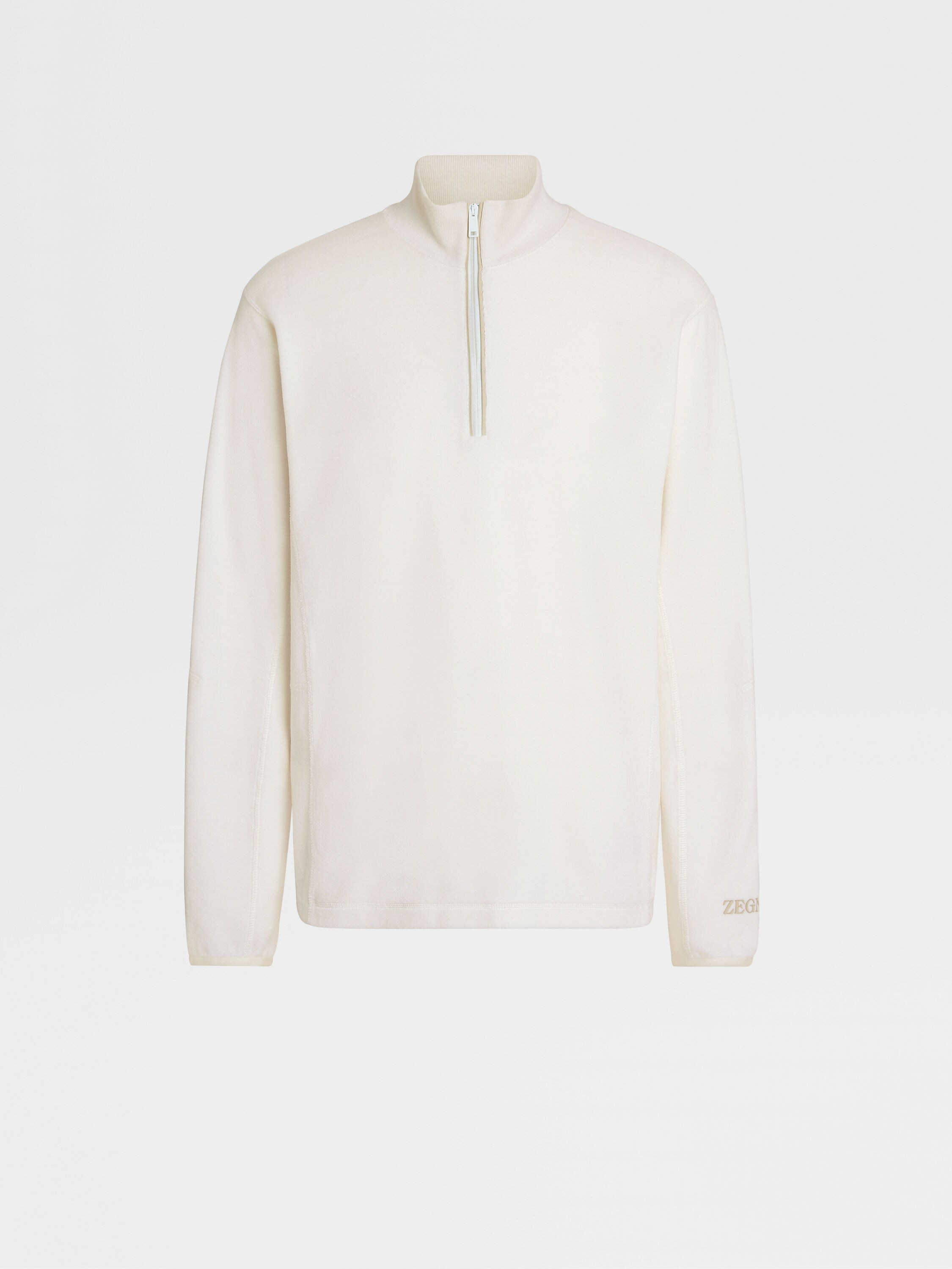 White Cashco Zip Mock Sweatshirt