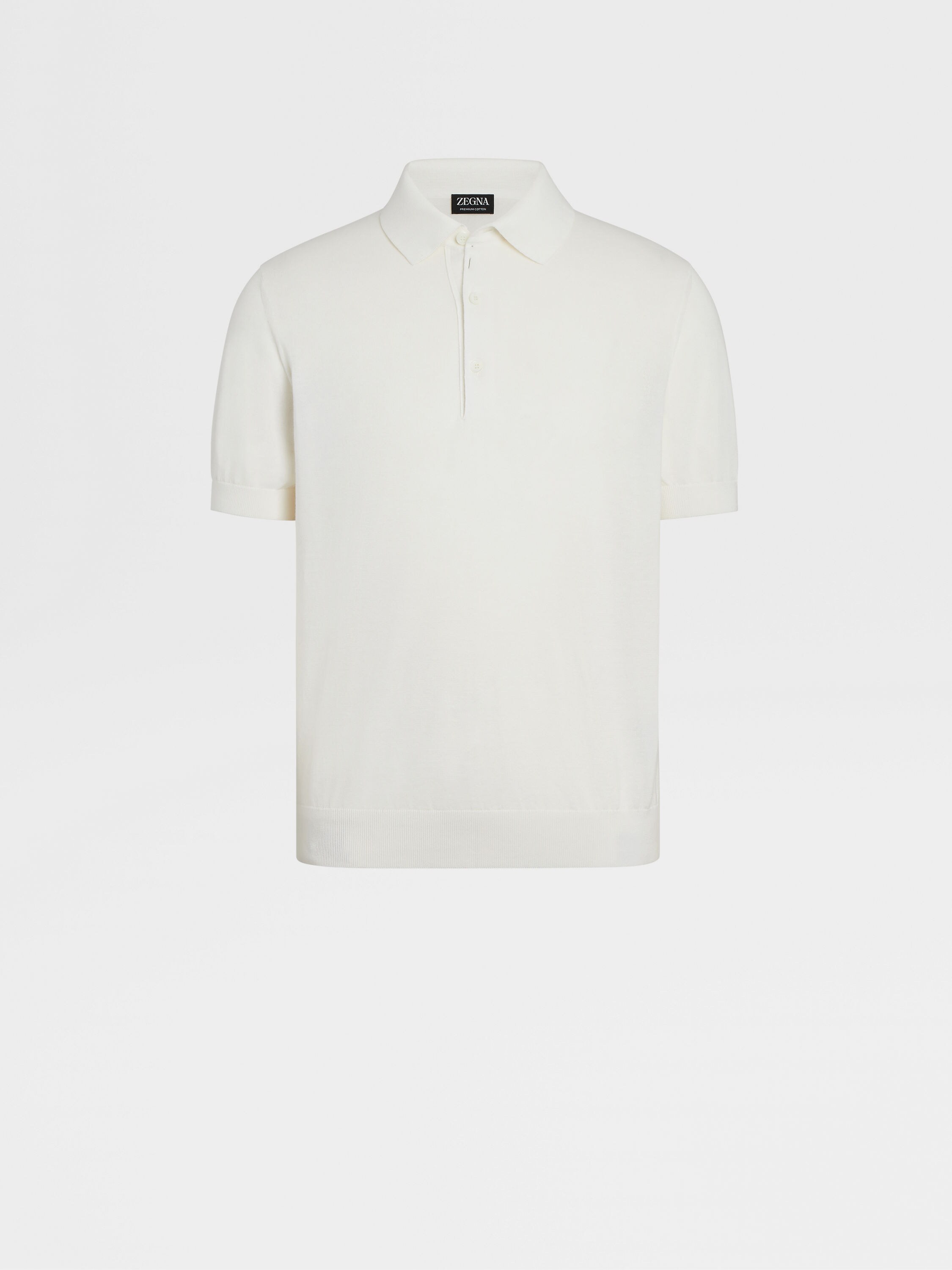 白色 Premium 棉质短袖针织 Polo 衫 产品主图