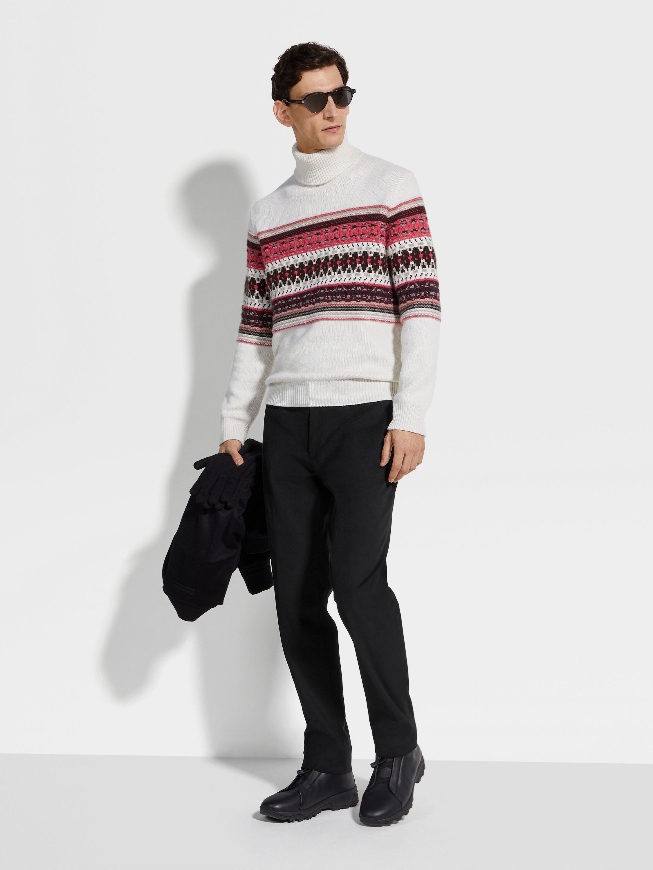 Black Winter Chino Cotton Blend Pants Product detail photo #2