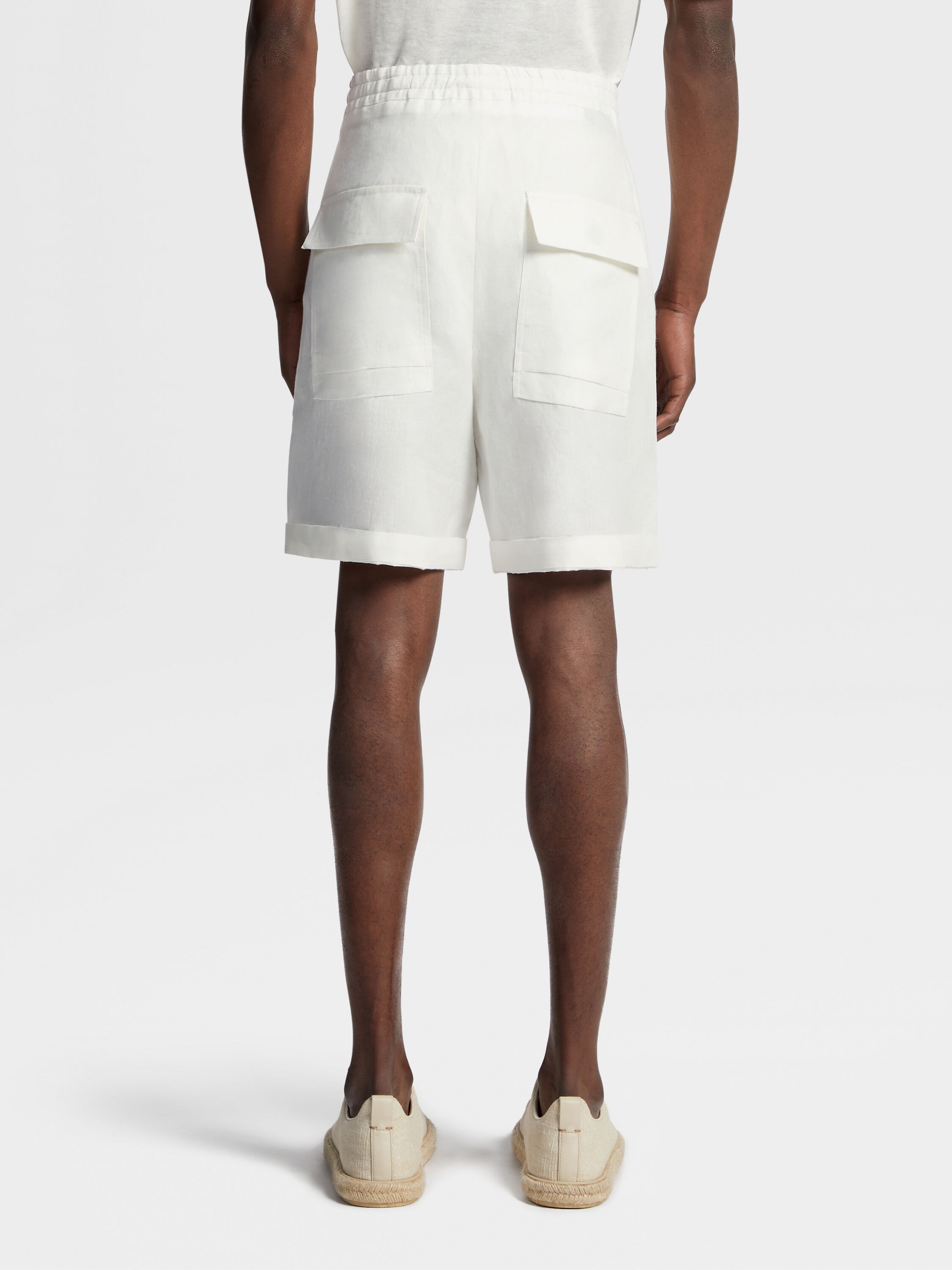 White Linen Shorts Product detail photo #2