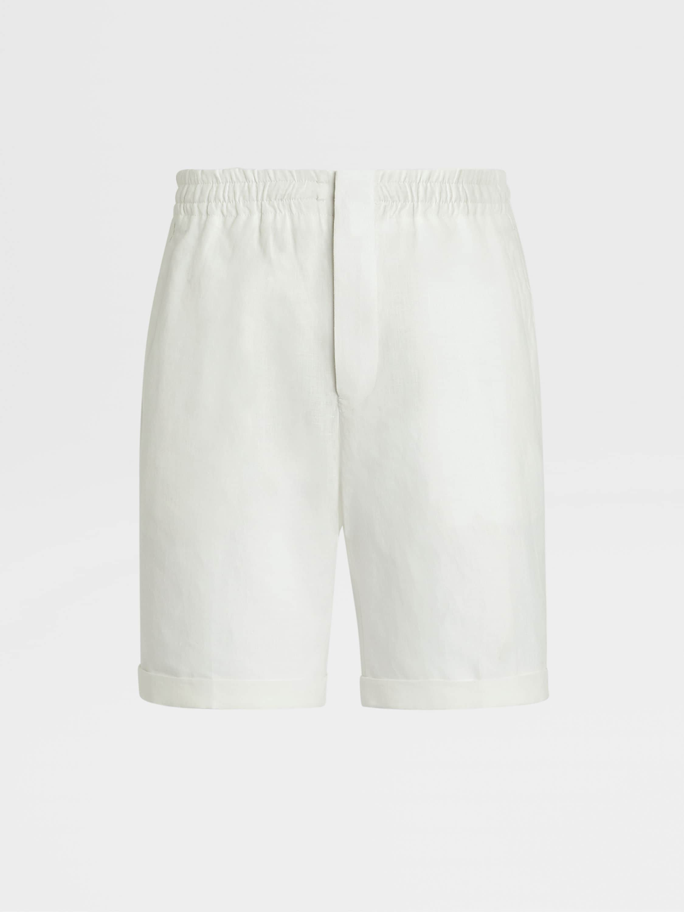 White Linen Shorts