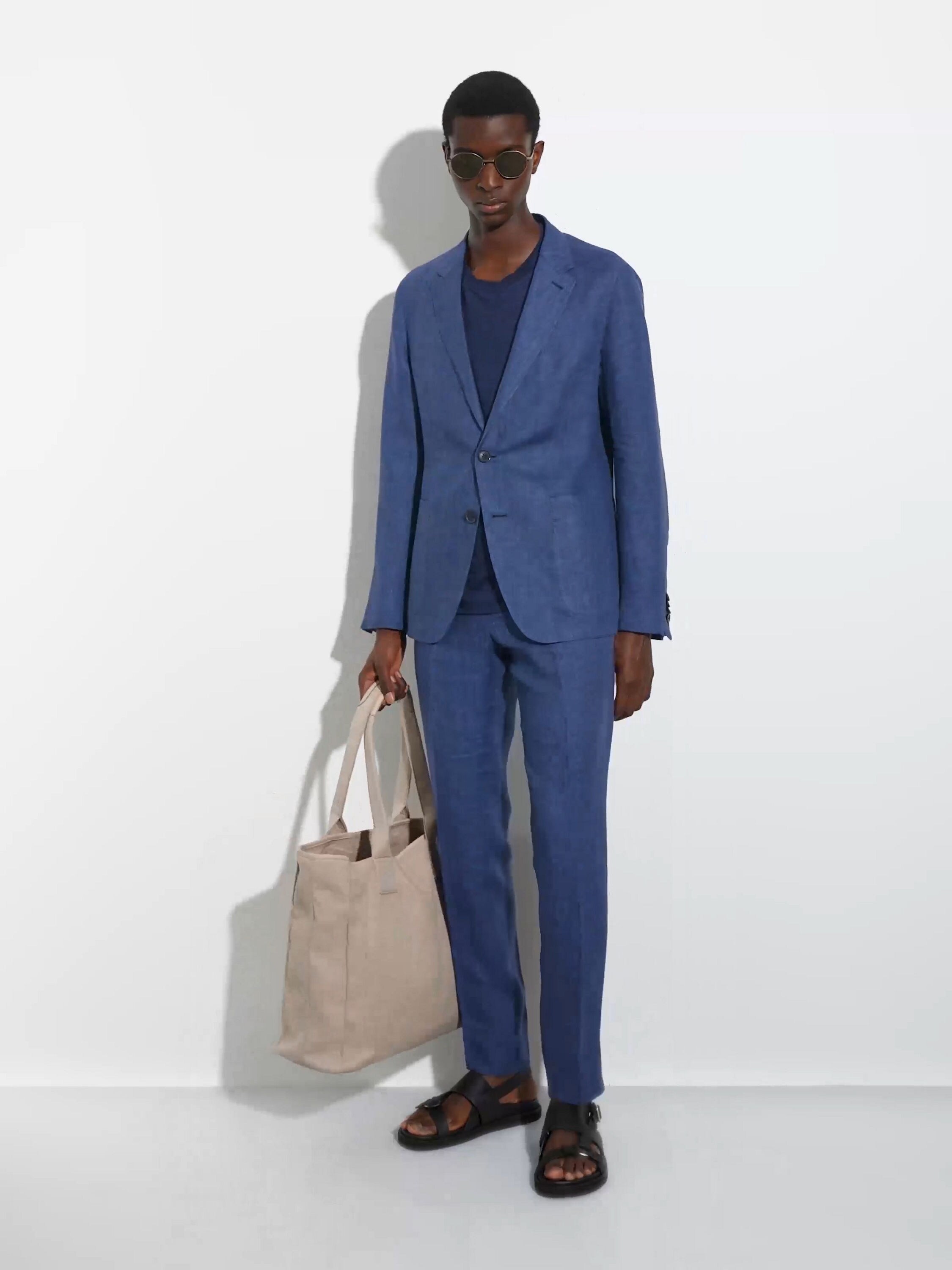 Navy Blue Linen T-shirt