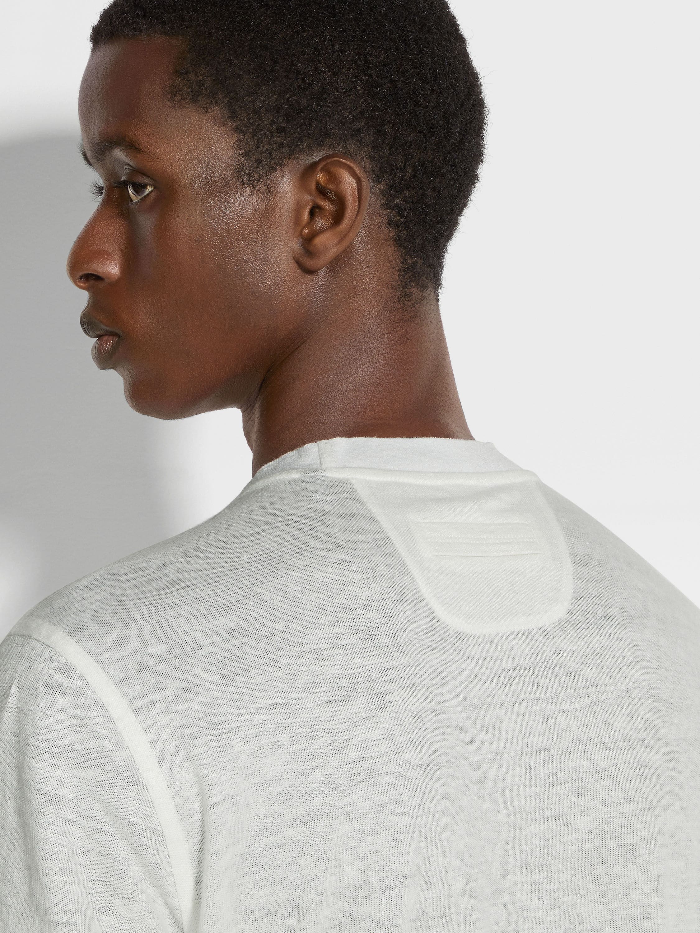 荧光白亚麻 T 恤 產品細節圖 #1