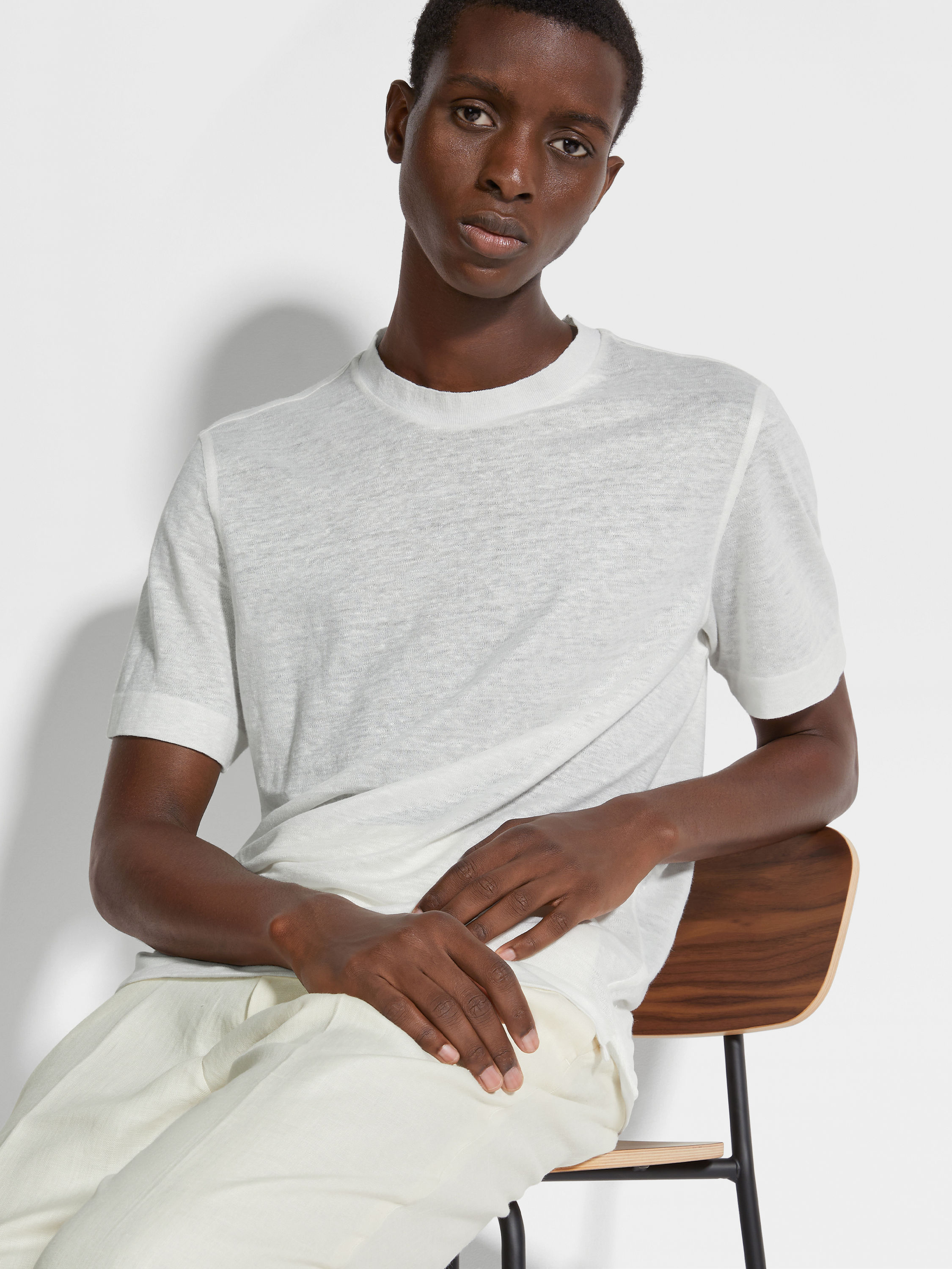 荧光白亚麻 T 恤 產品細節圖 #2