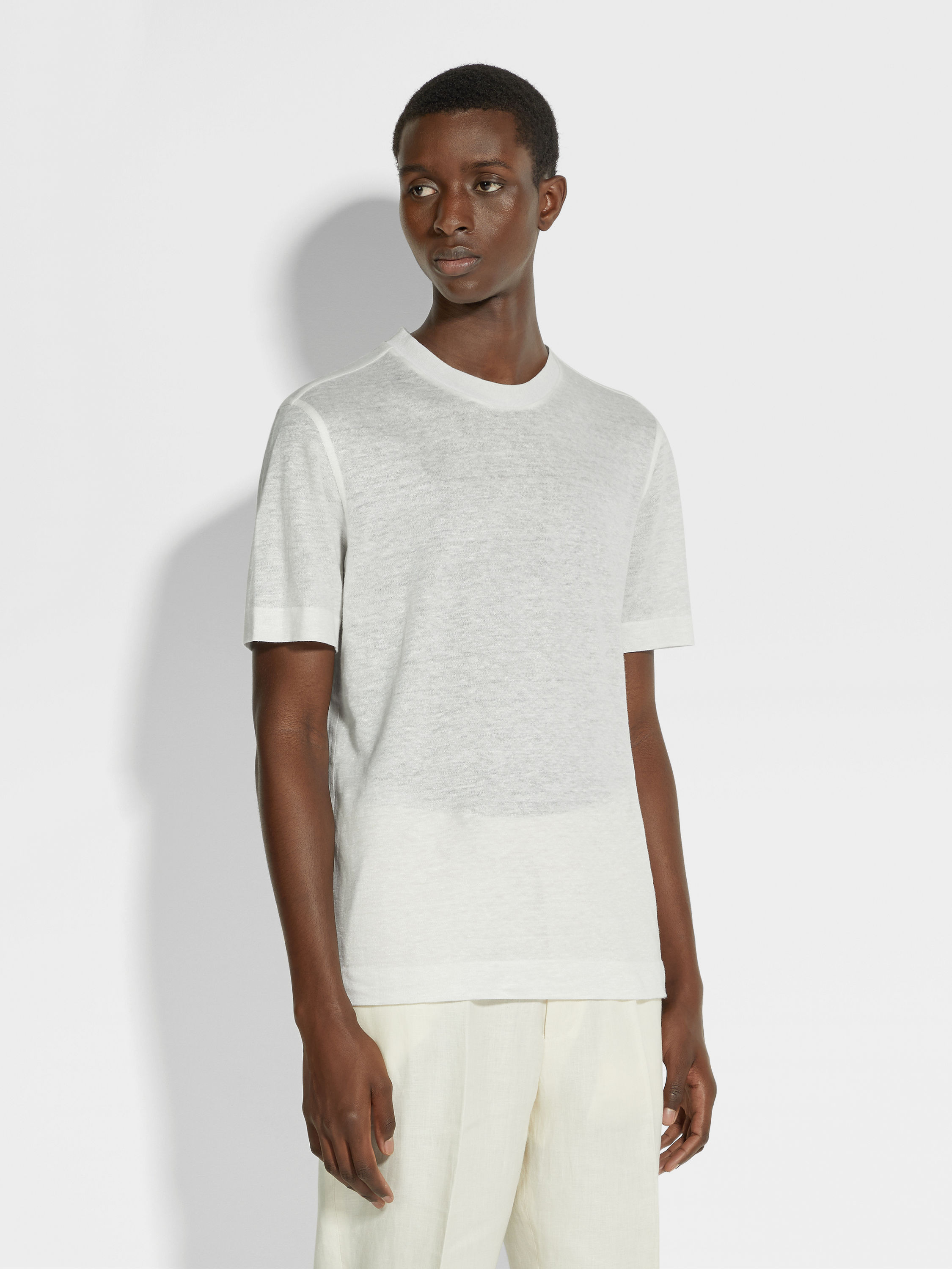 荧光白亚麻 T 恤 產品細節圖 #3