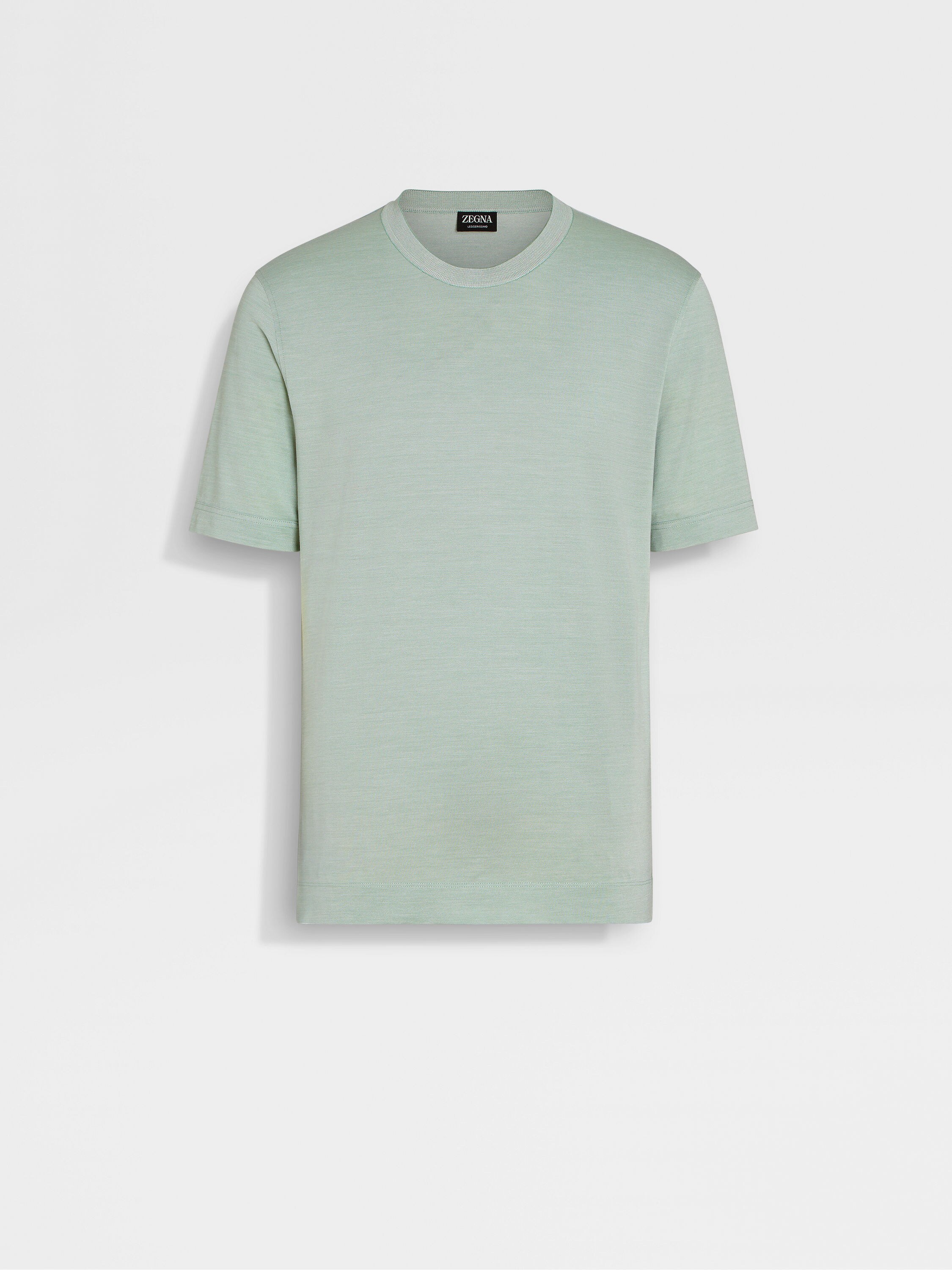 Sage Green Leggerissimo Silk and Cotton T-shirt