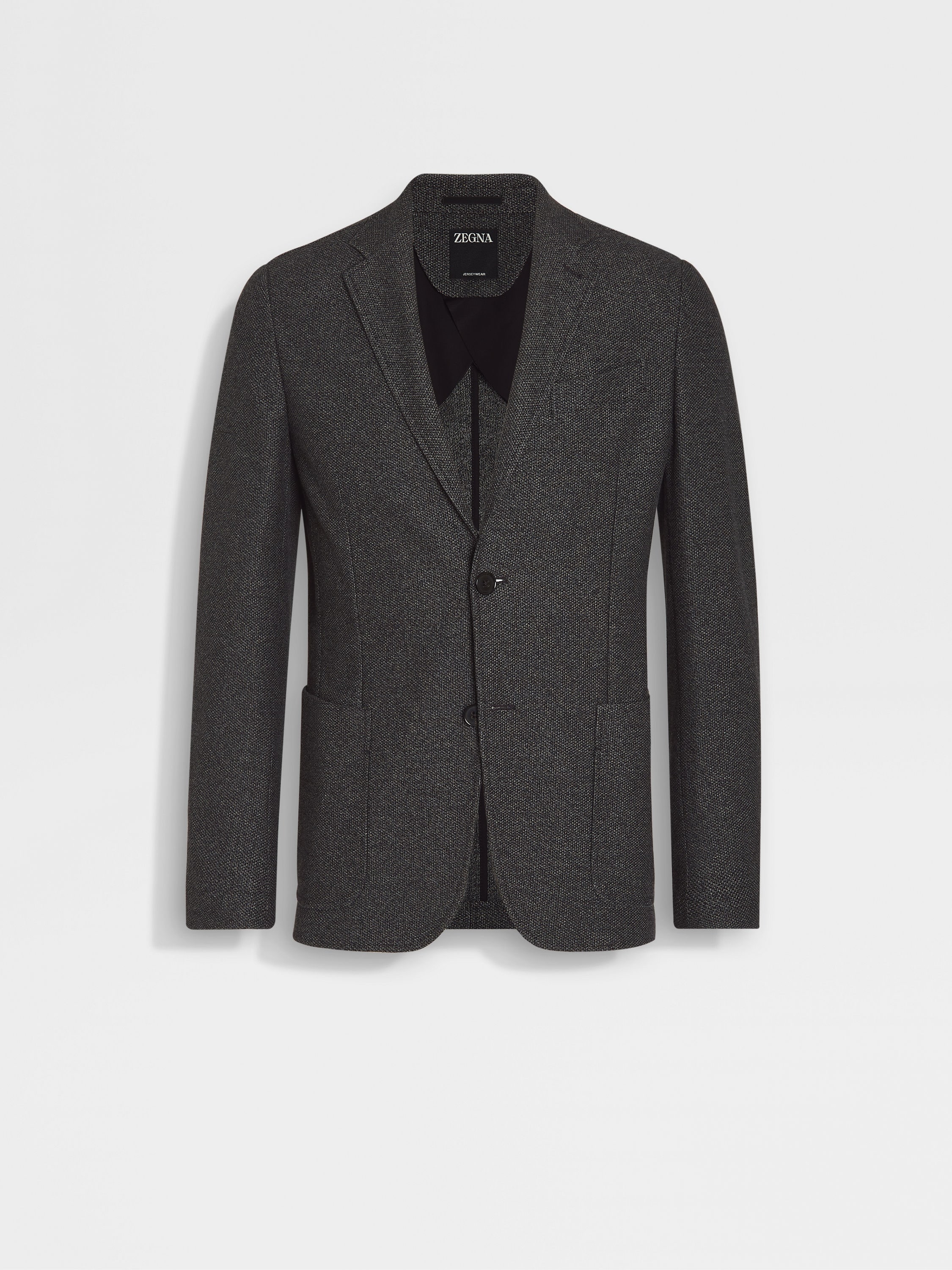 黑色 Jerseywear 棉质衬衫夹克