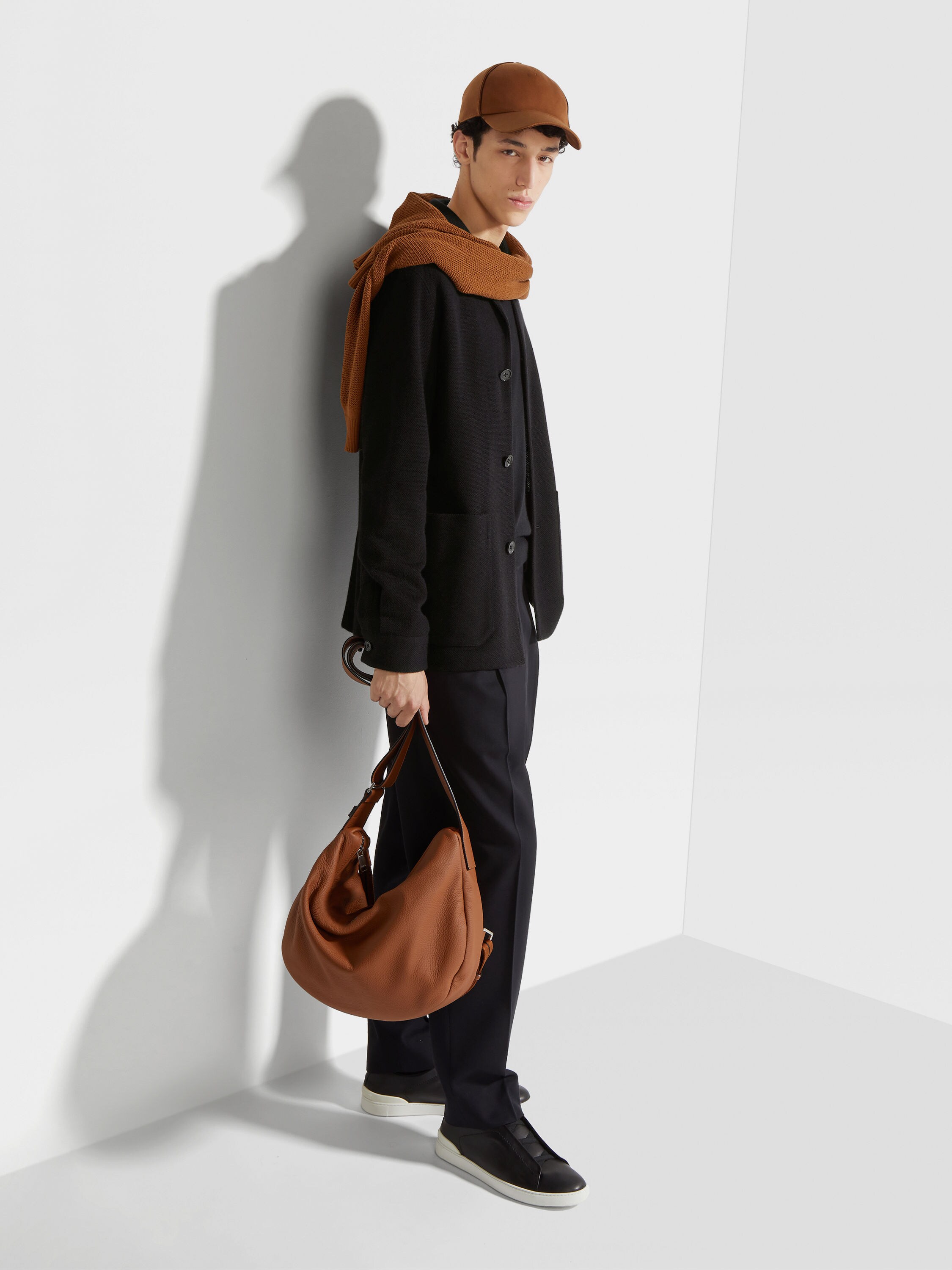 Black Cotton and Wool Pants Product detail photo #2