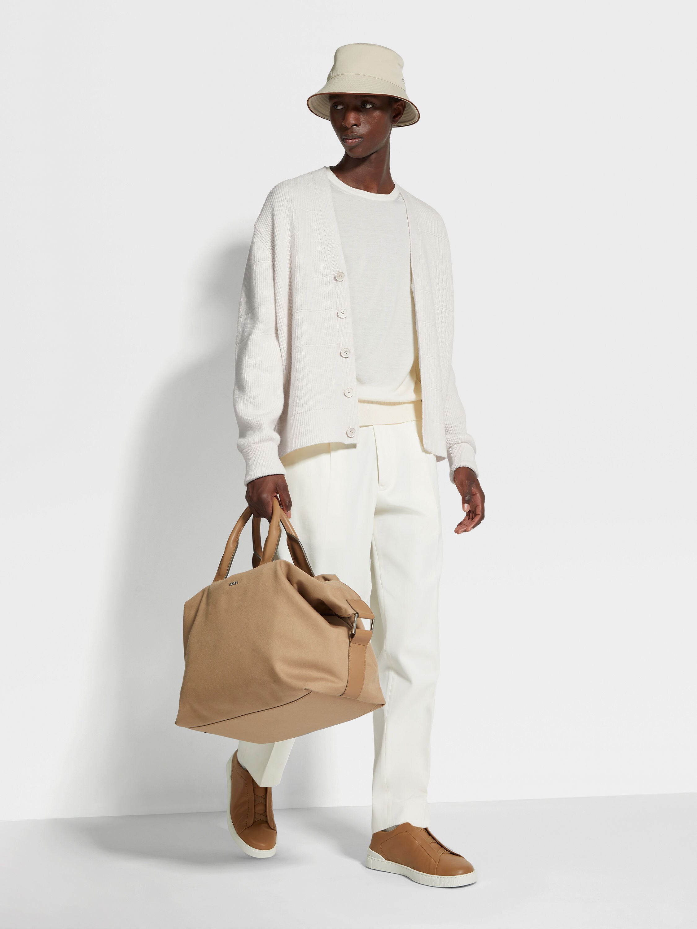 White Cotton and Wool Pants Product detail photo #2