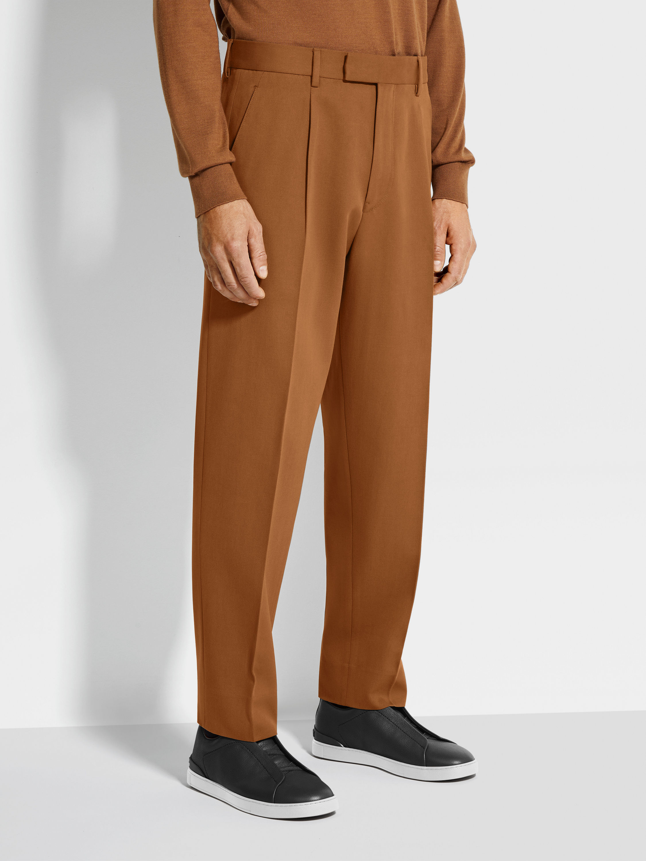 Dark Foliage Cotton and Wool Pants Product detail photo #4