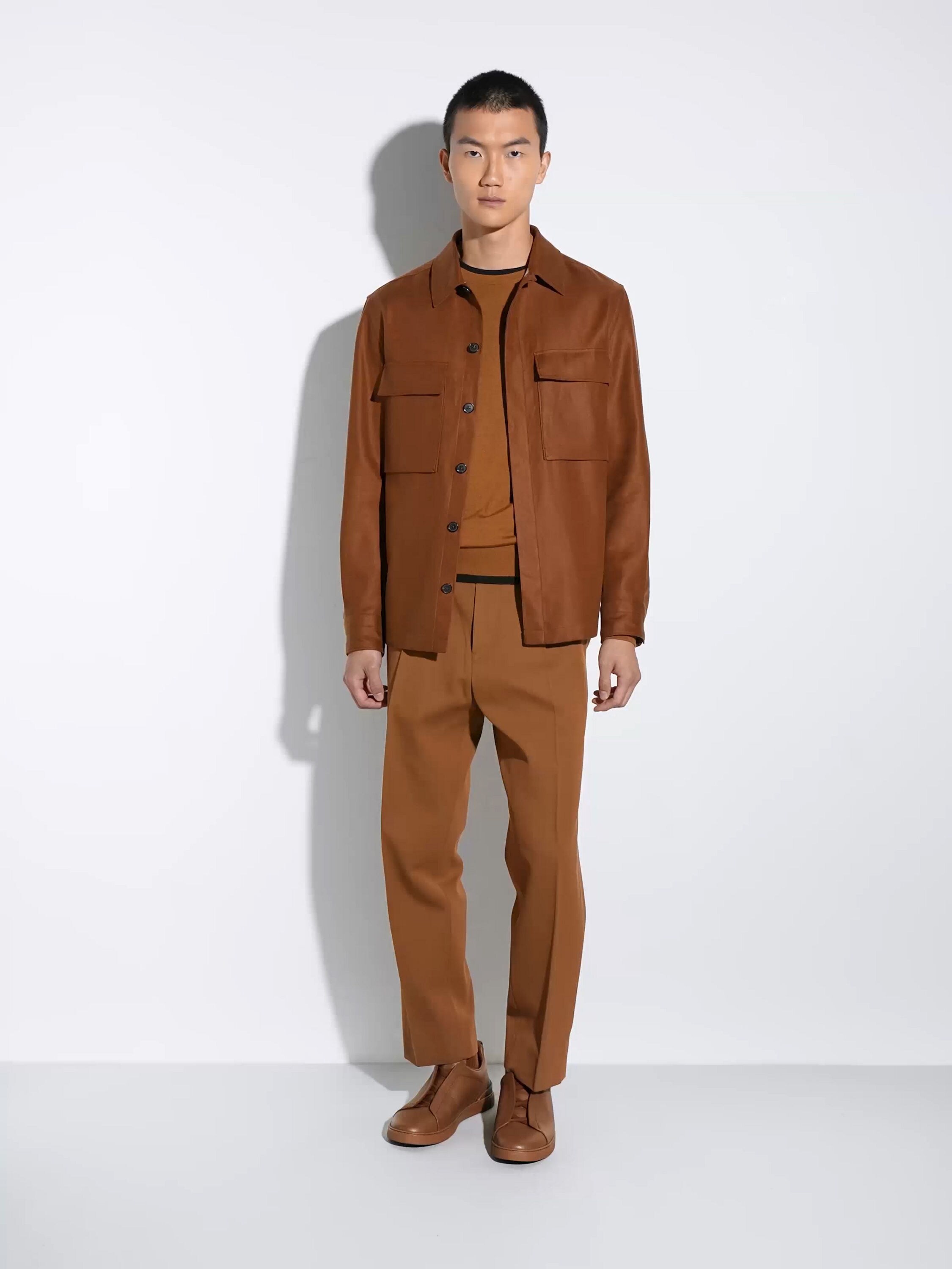 Dark Foliage Cotton and Wool Pants