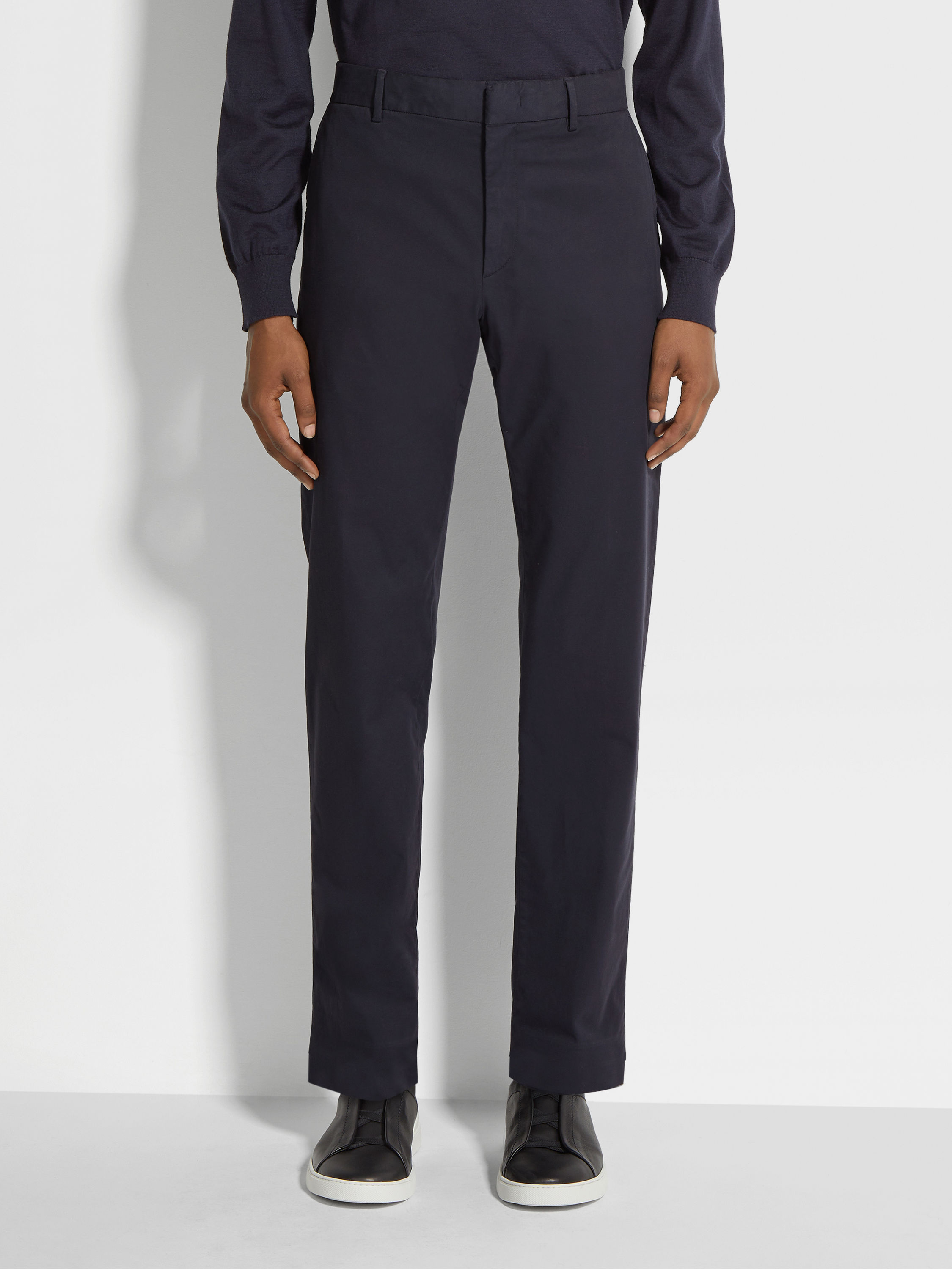 Navy Blue Premium Cotton Pants Product detail photo #3