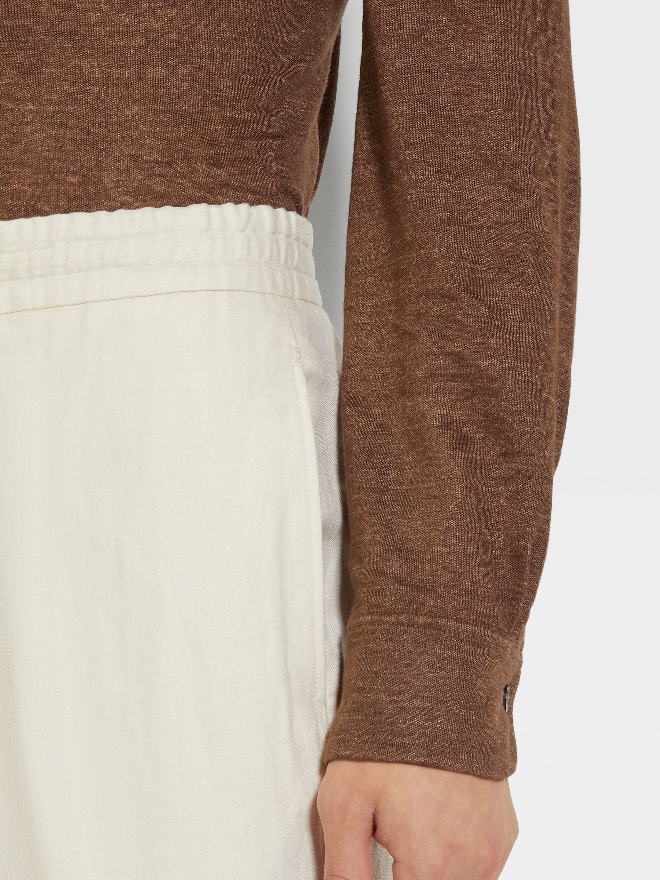 Off White Oasi Lino Pants Product detail photo #1