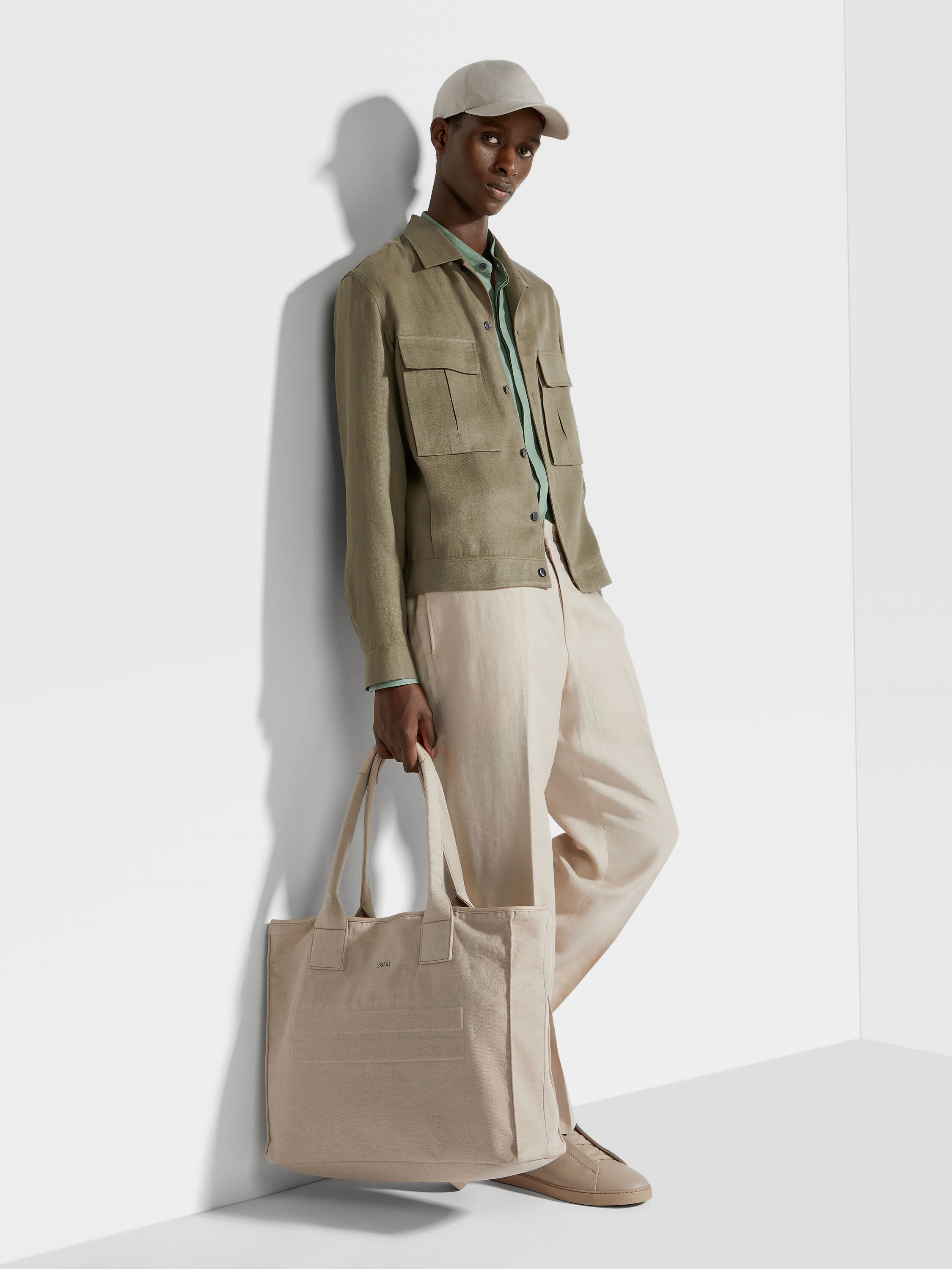 浅米色 Oasi Lino 长裤 產品細節圖 #2