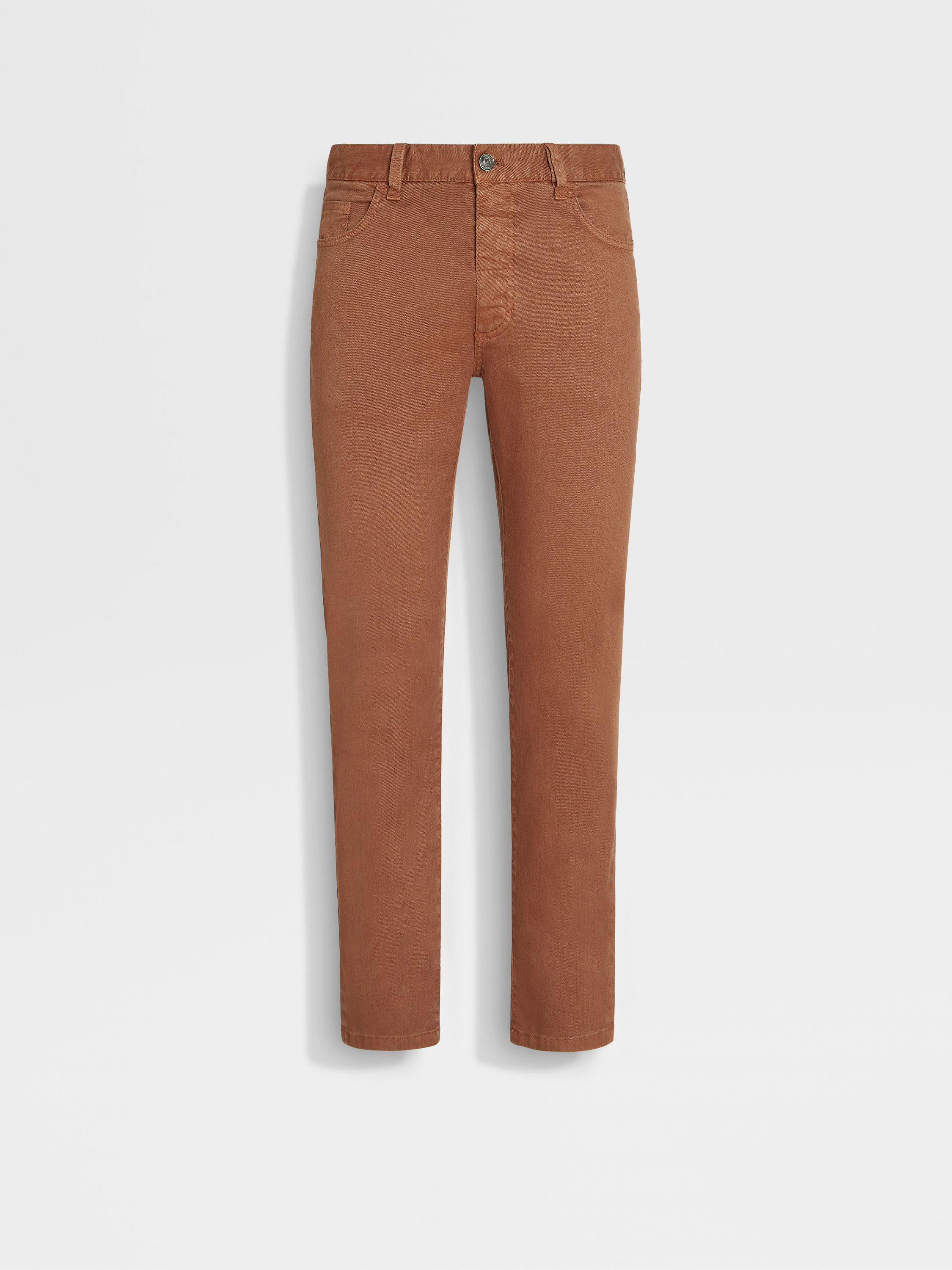 Dark Foliage Stretch Linen and Cotton Roccia Jeans Main product photo