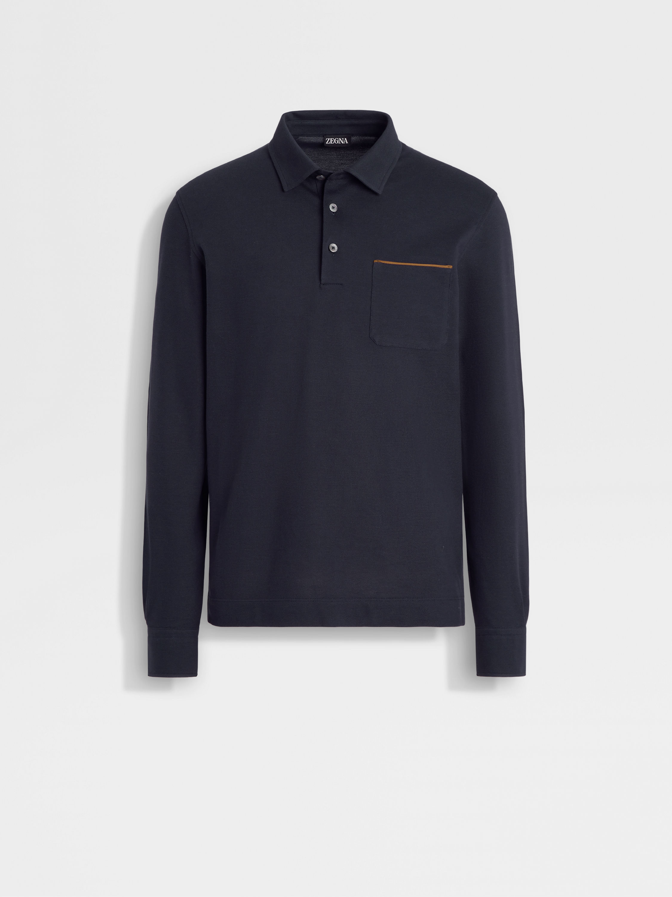 Navy Blue Cotton Polo Shirt Main product photo