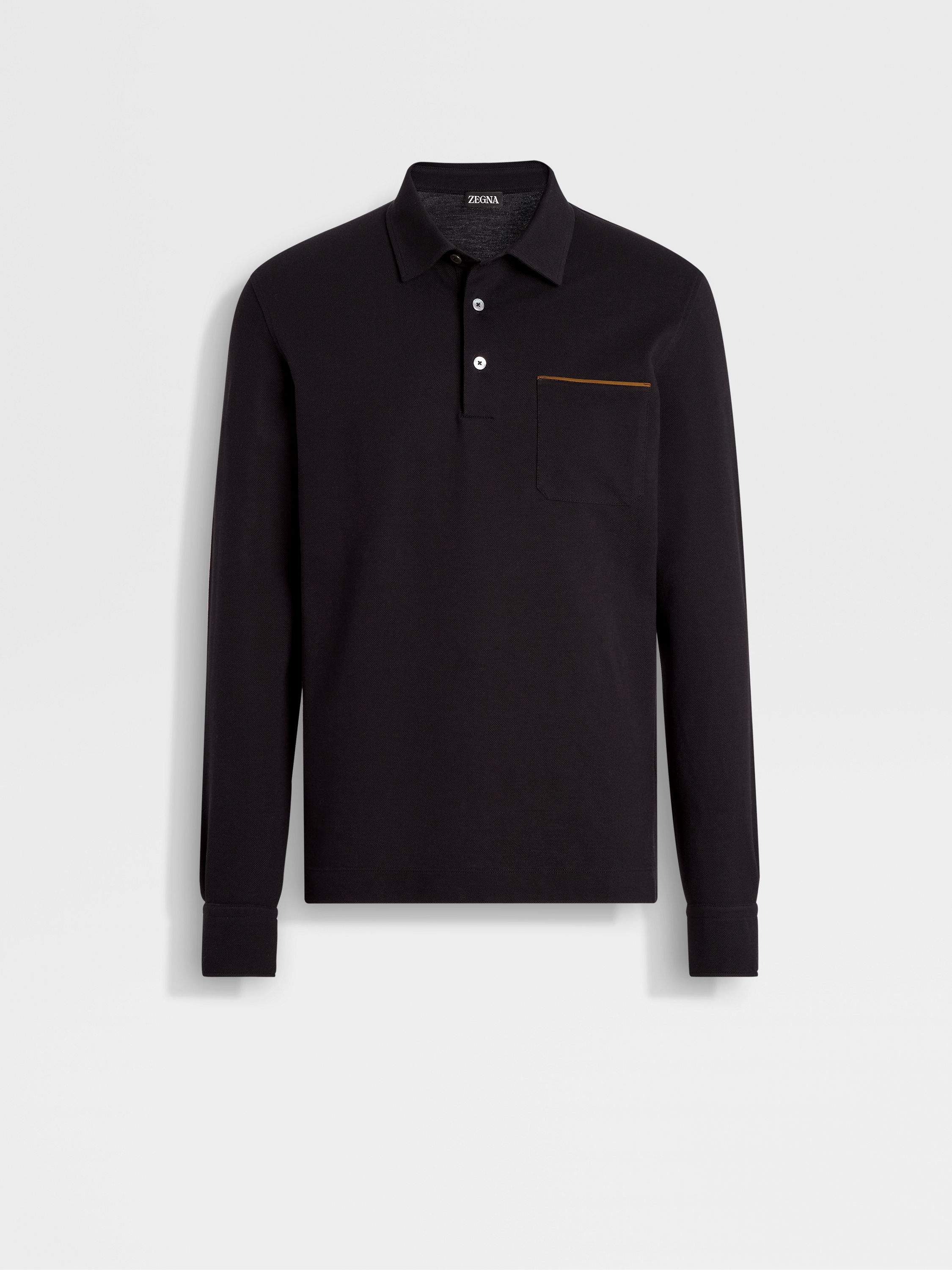 Black Cotton Polo Shirt Main product photo