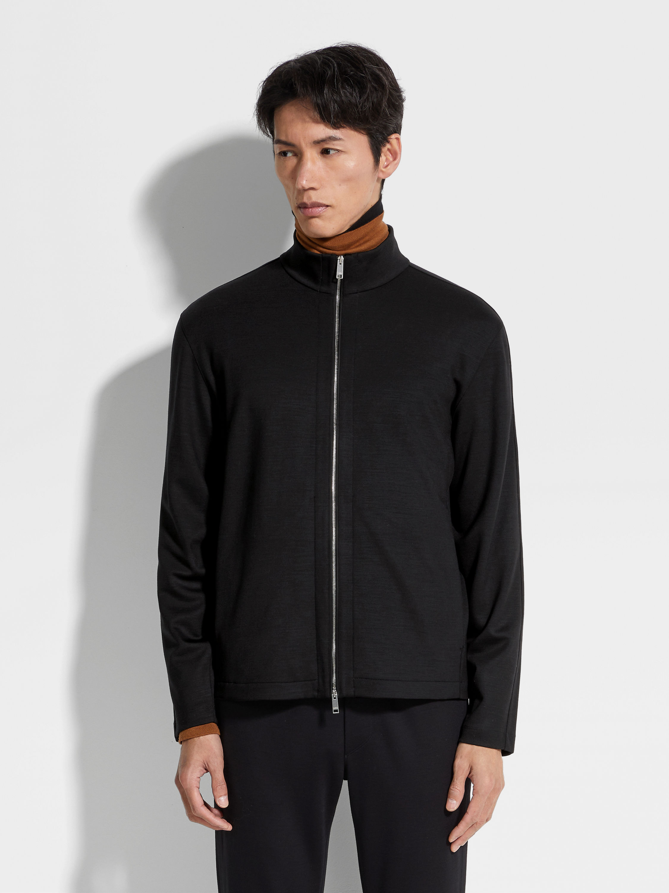 黑色 High Performance™ 羊毛全拉链运动衫 产品细节图 #3