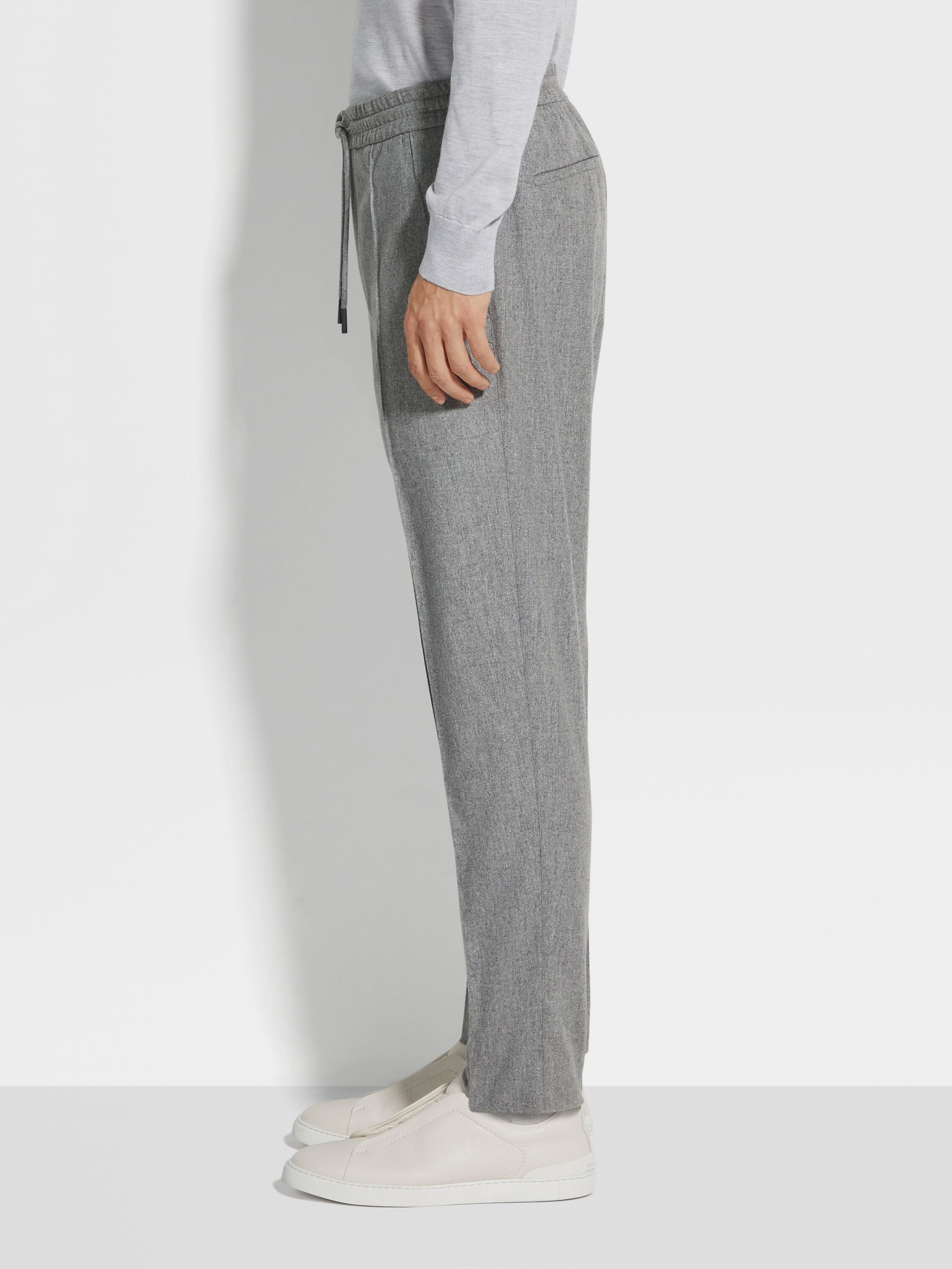 Grey Mélange 15milmil15 Wool Joggers Product detail photo #3