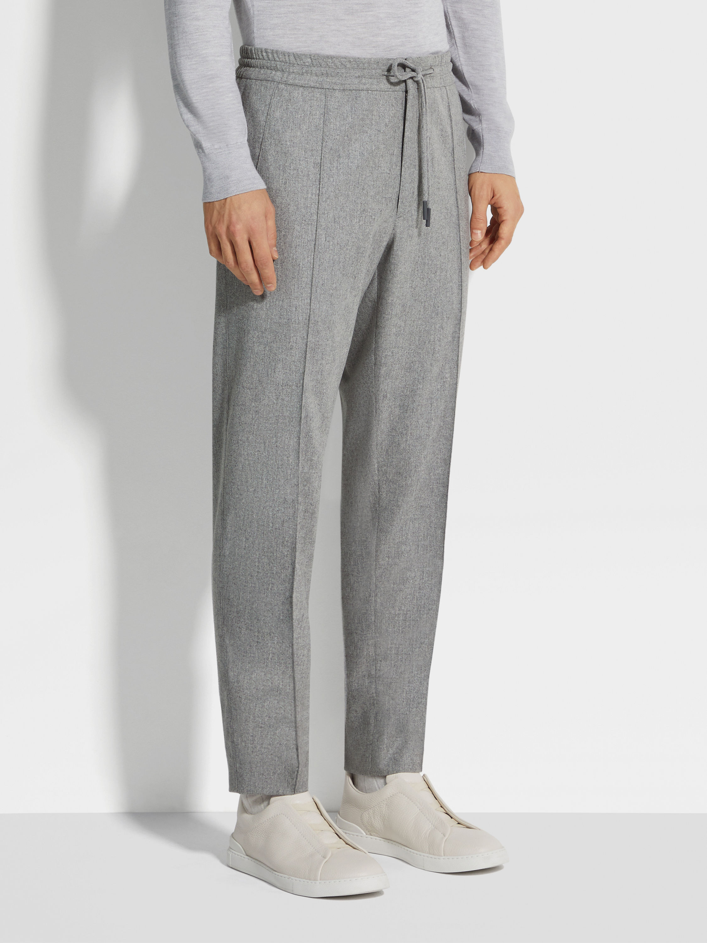 Grey Mélange 15milmil15 Wool Joggers Product detail photo #4