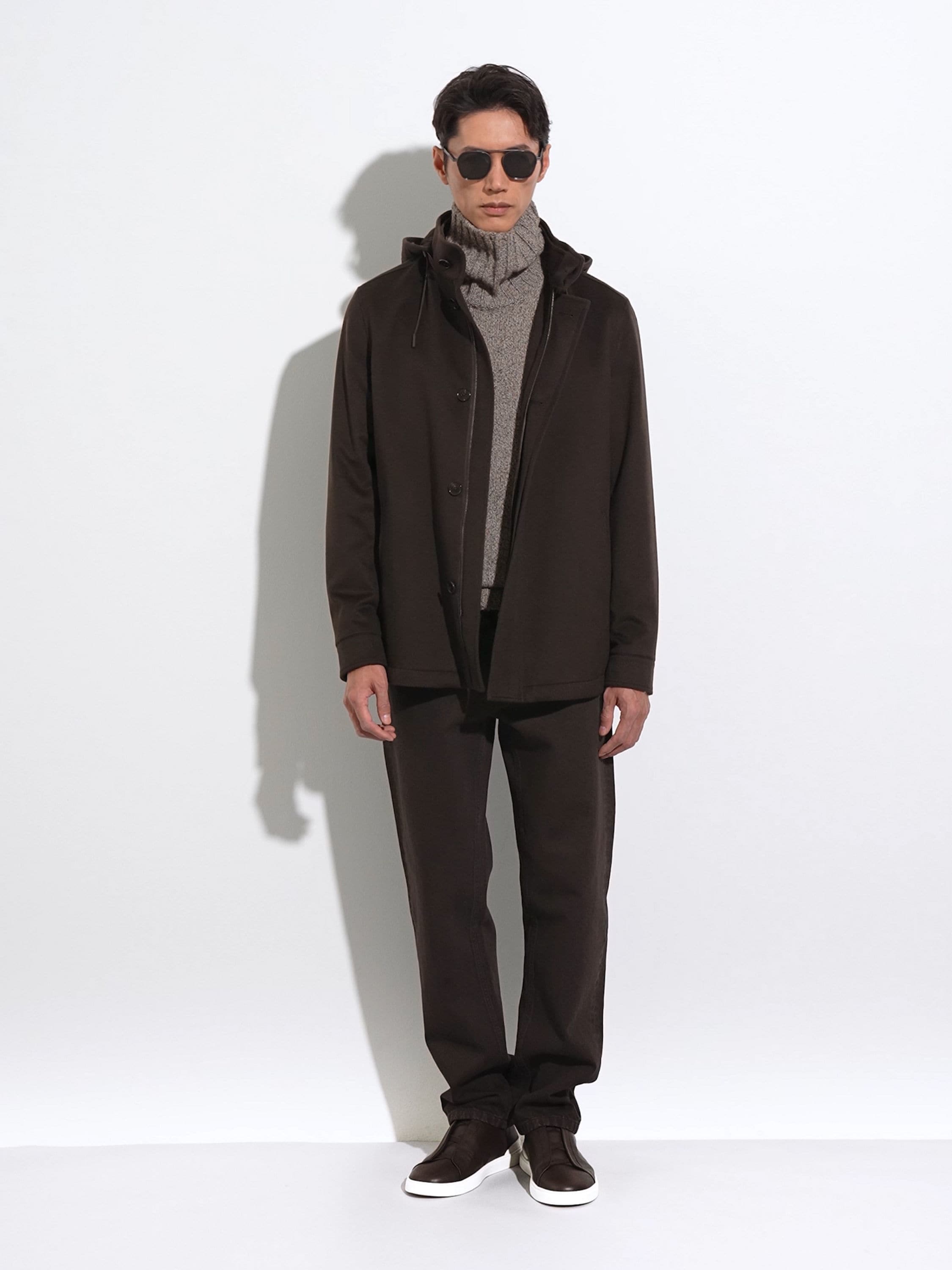 Dark Brown Cotton Roccia Jeans