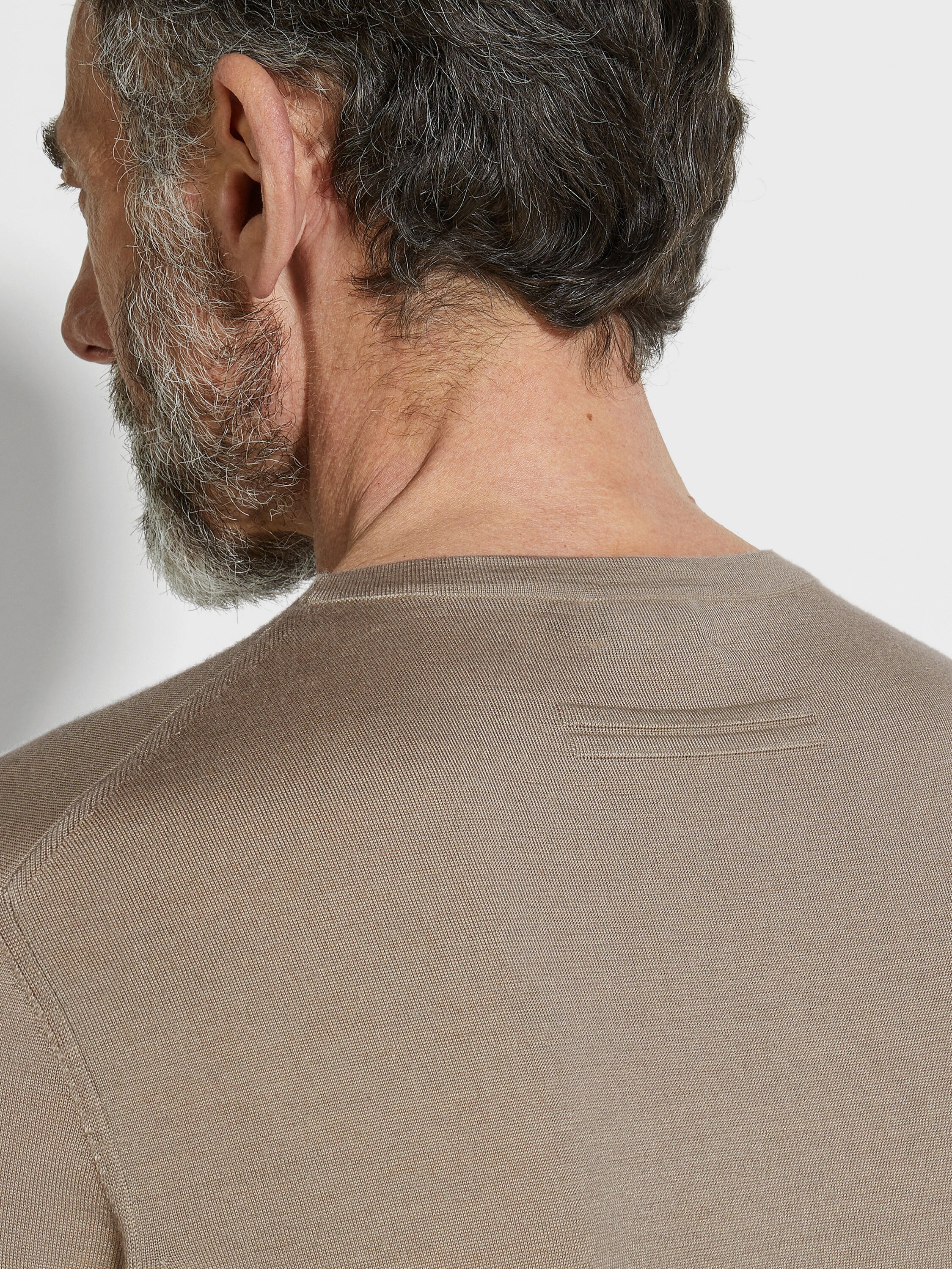 Light Taupe Cashseta Crewneck Product detail photo #1