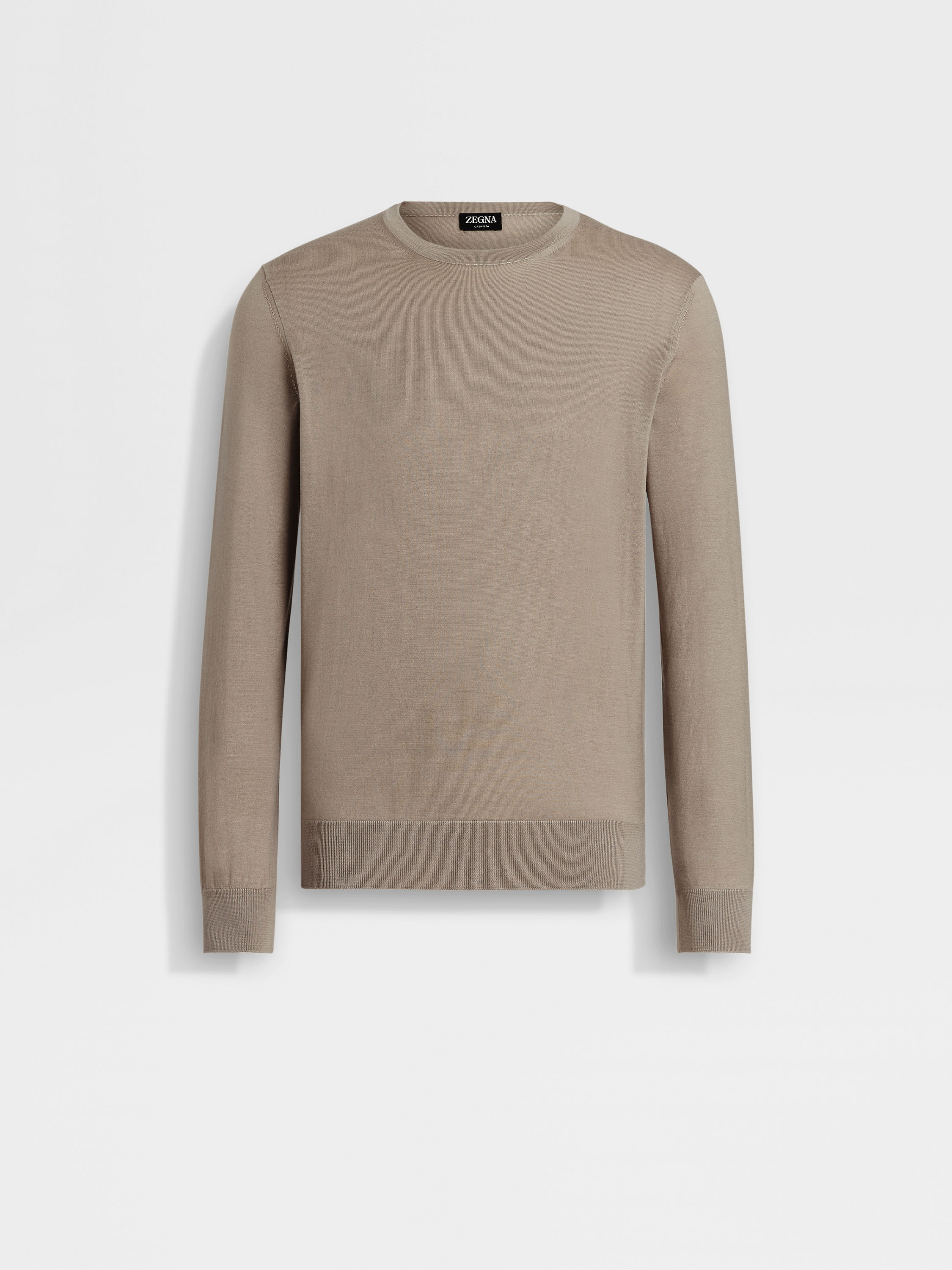 Light Taupe Cashseta Crewneck Main product photo