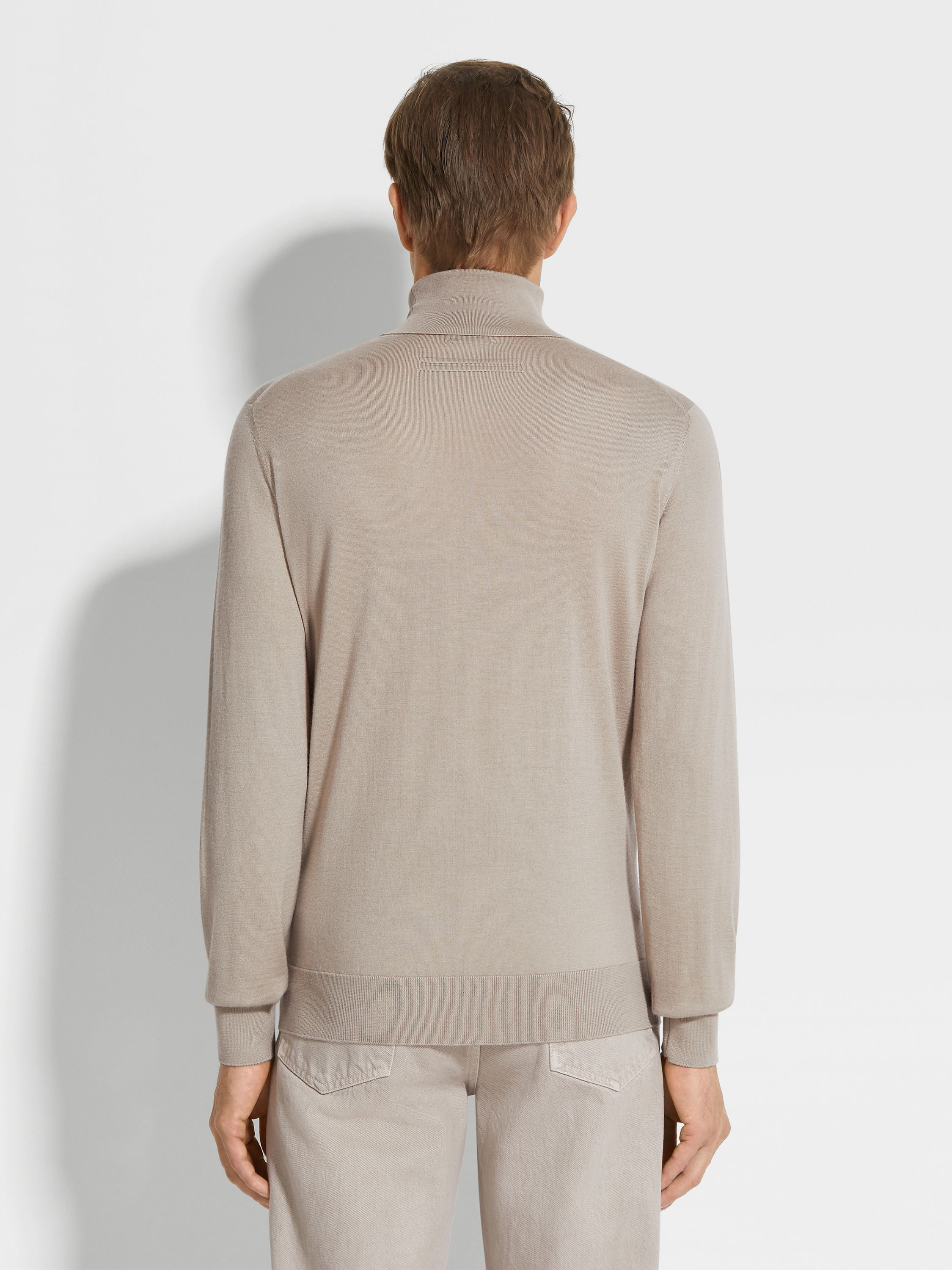 浅灰褐色 Casheta 针织高领毛衣 产品细节图 #4