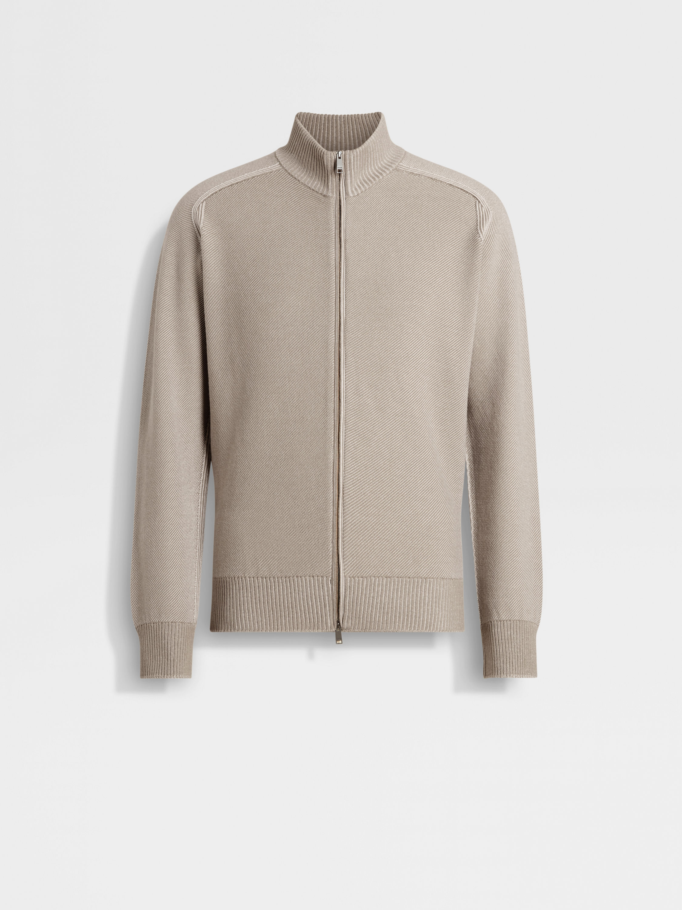 Light Taupe Cashseta Full Zip Cardigan Main product photo