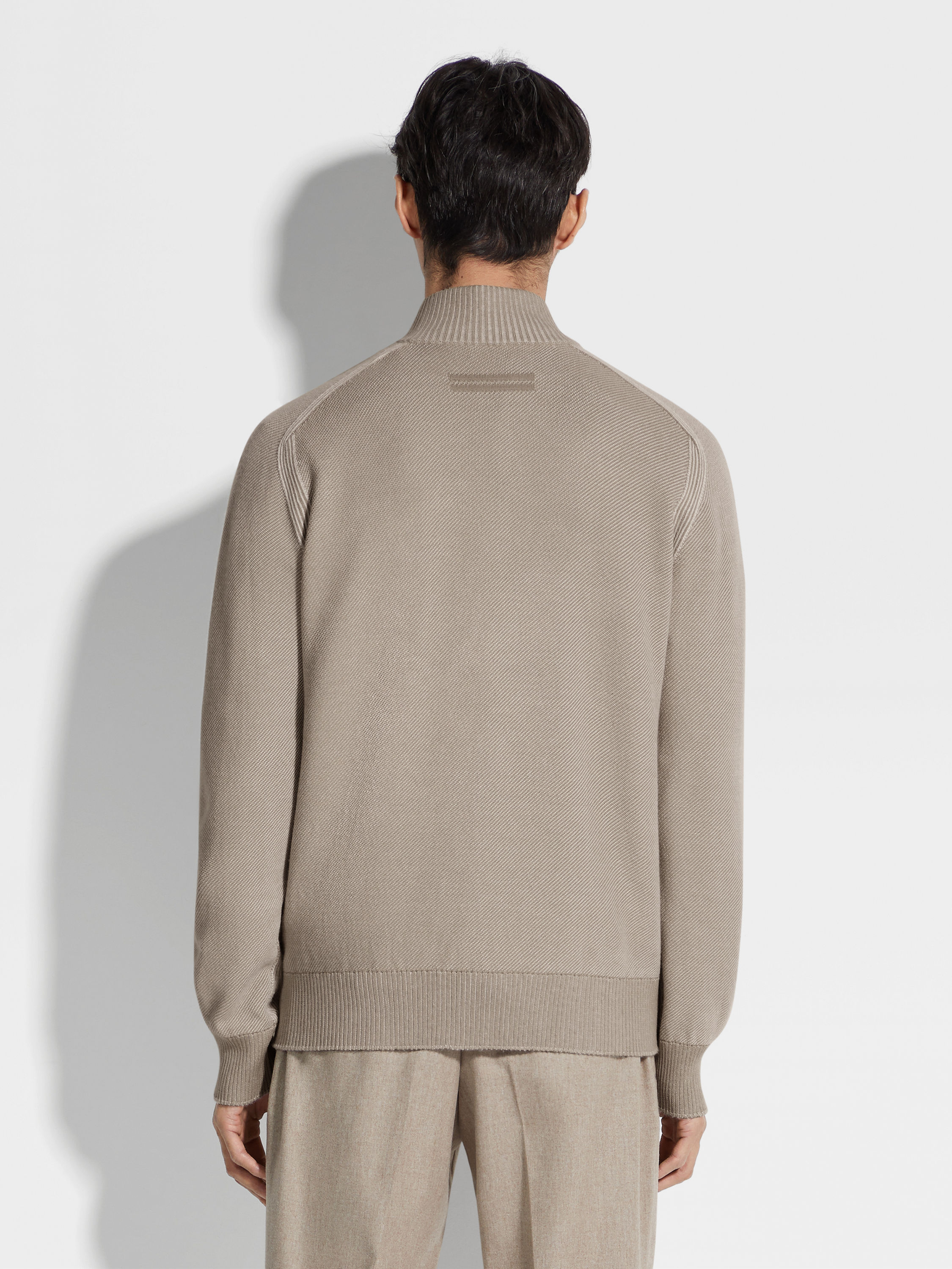 Light Taupe Cashseta Full Zip Cardigan Product detail photo #4