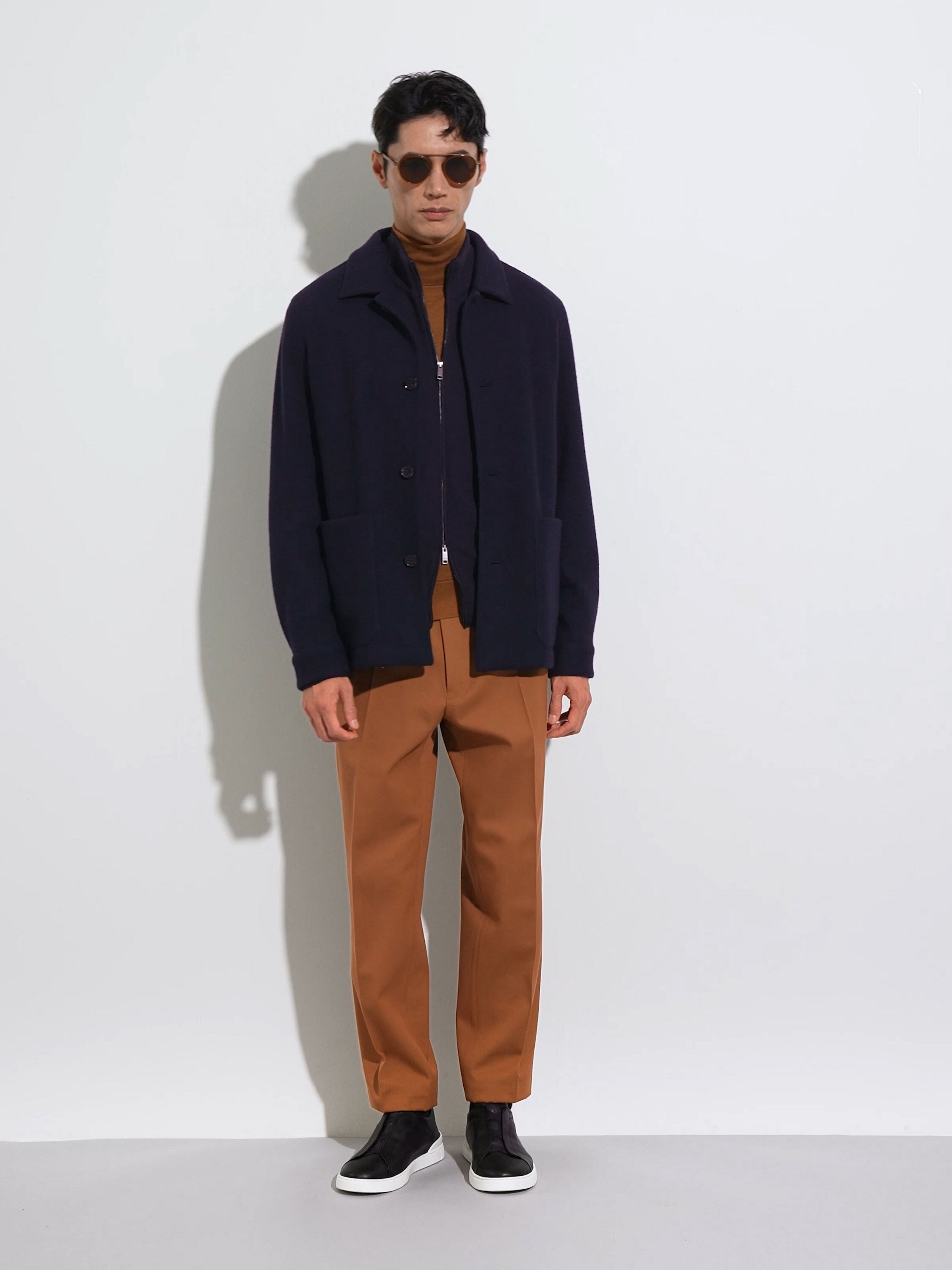 海军蓝 Cashseta 全拉链开衫