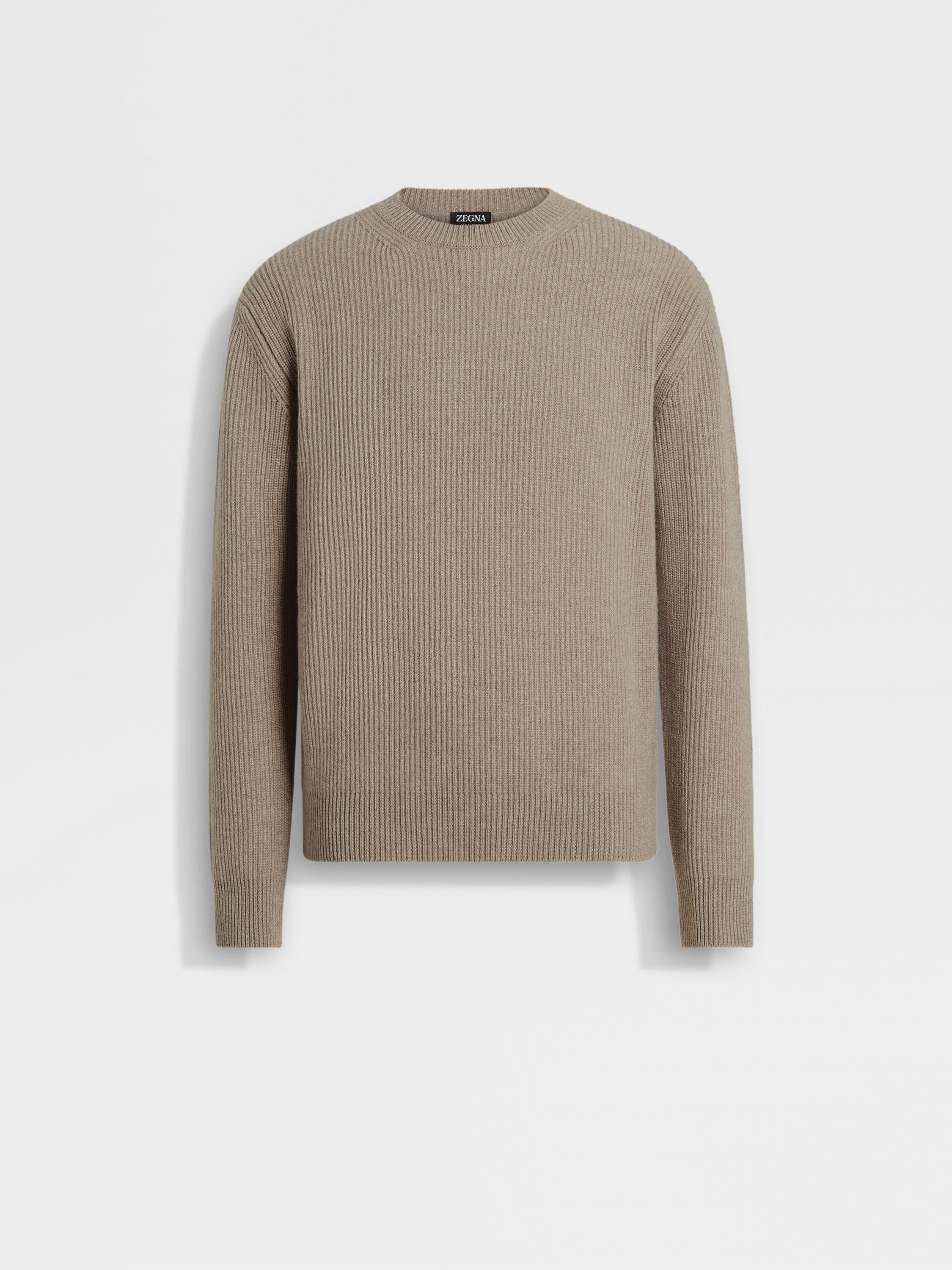 Light Taupe Oasi Cashmere Crewneck Main product photo