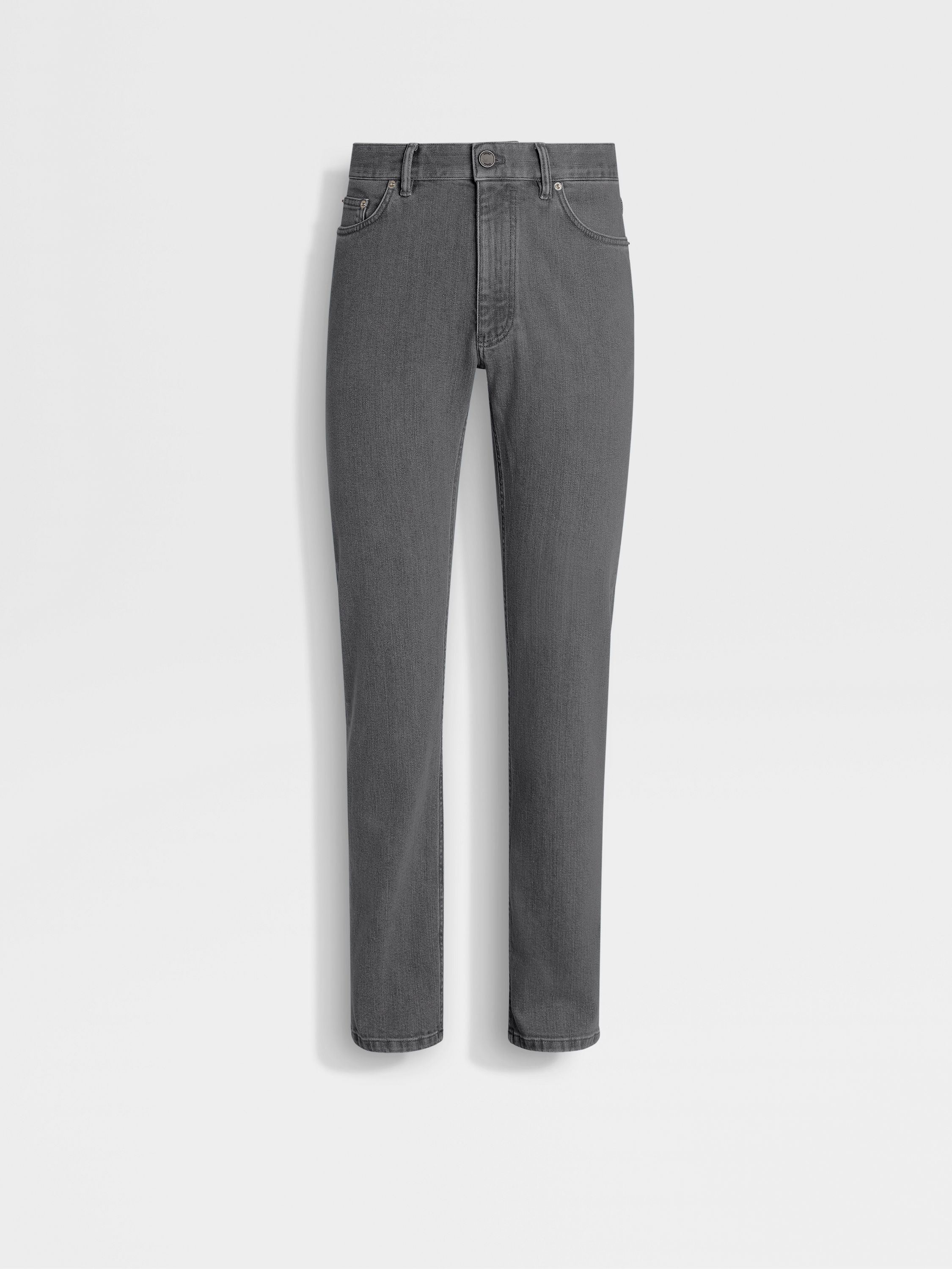 Grey Stone-washed Stretch Cotton Roccia Jeans Main product photo