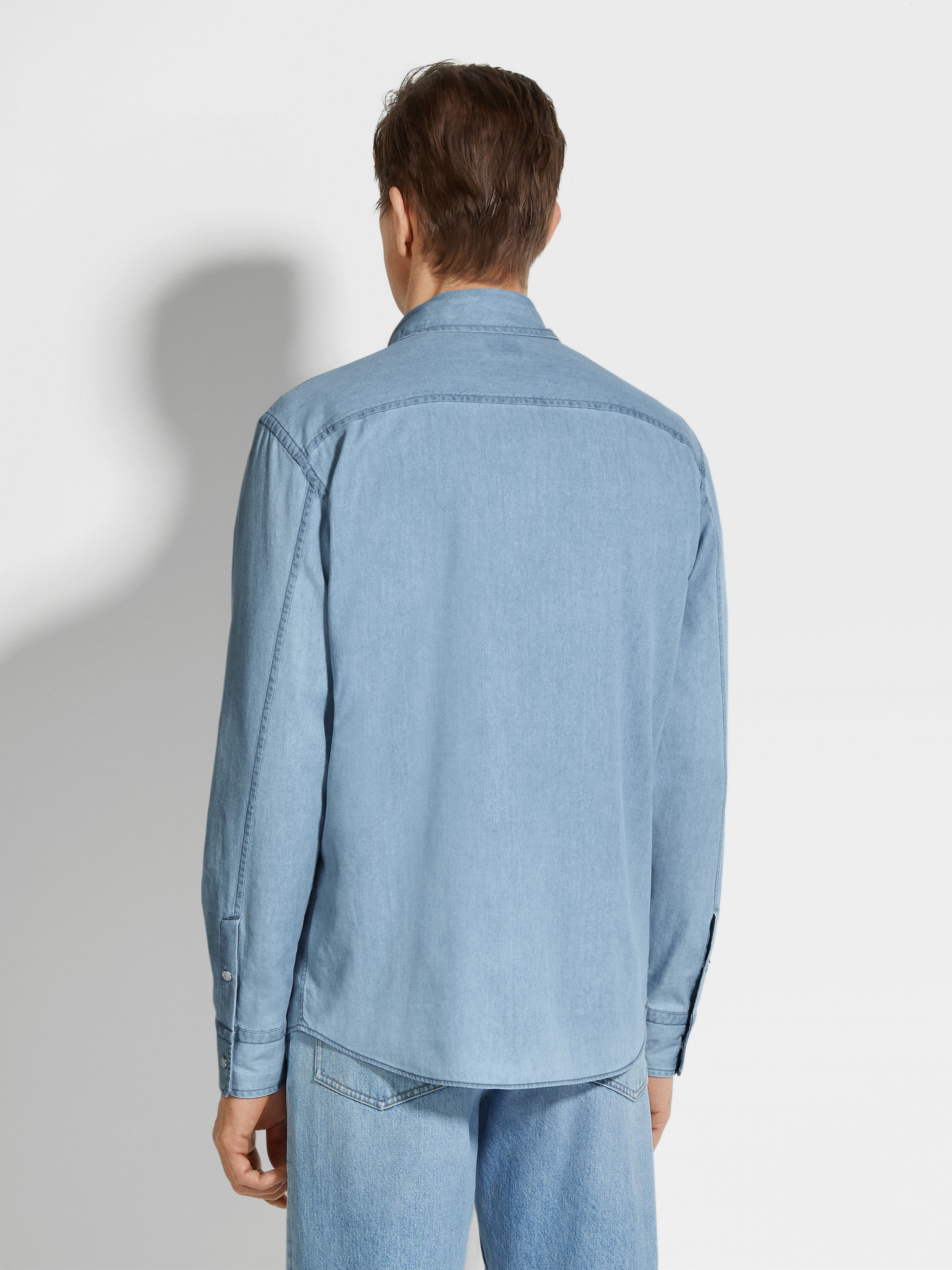 Bleached Cotton Denim Shirt Product detail photo #4