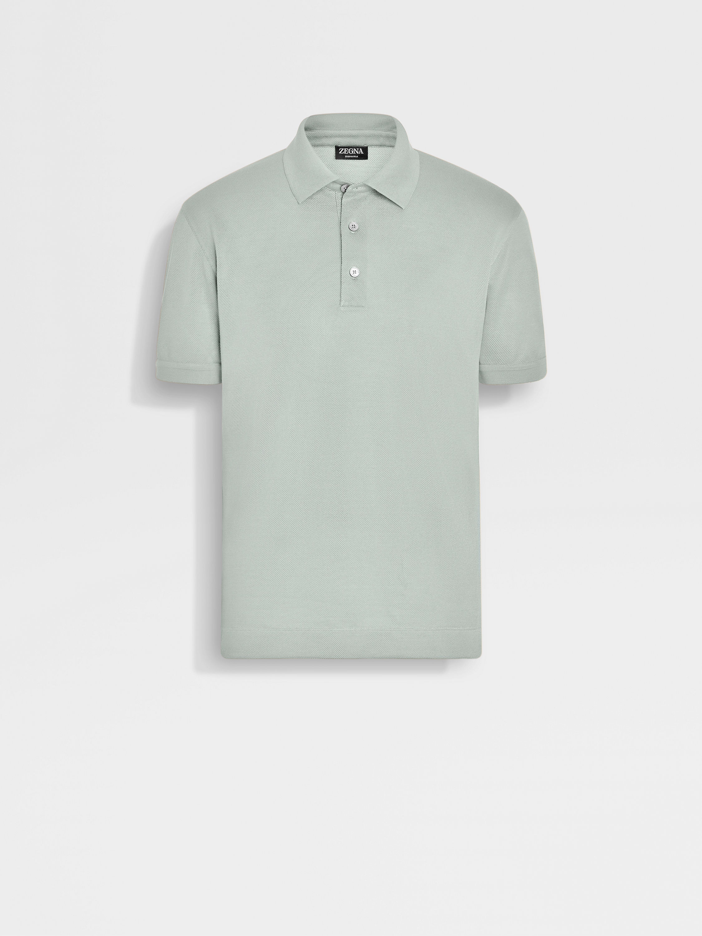 浅蓝色Zegna Silk 桑蚕丝 Polo 衫 產品細節圖 #2