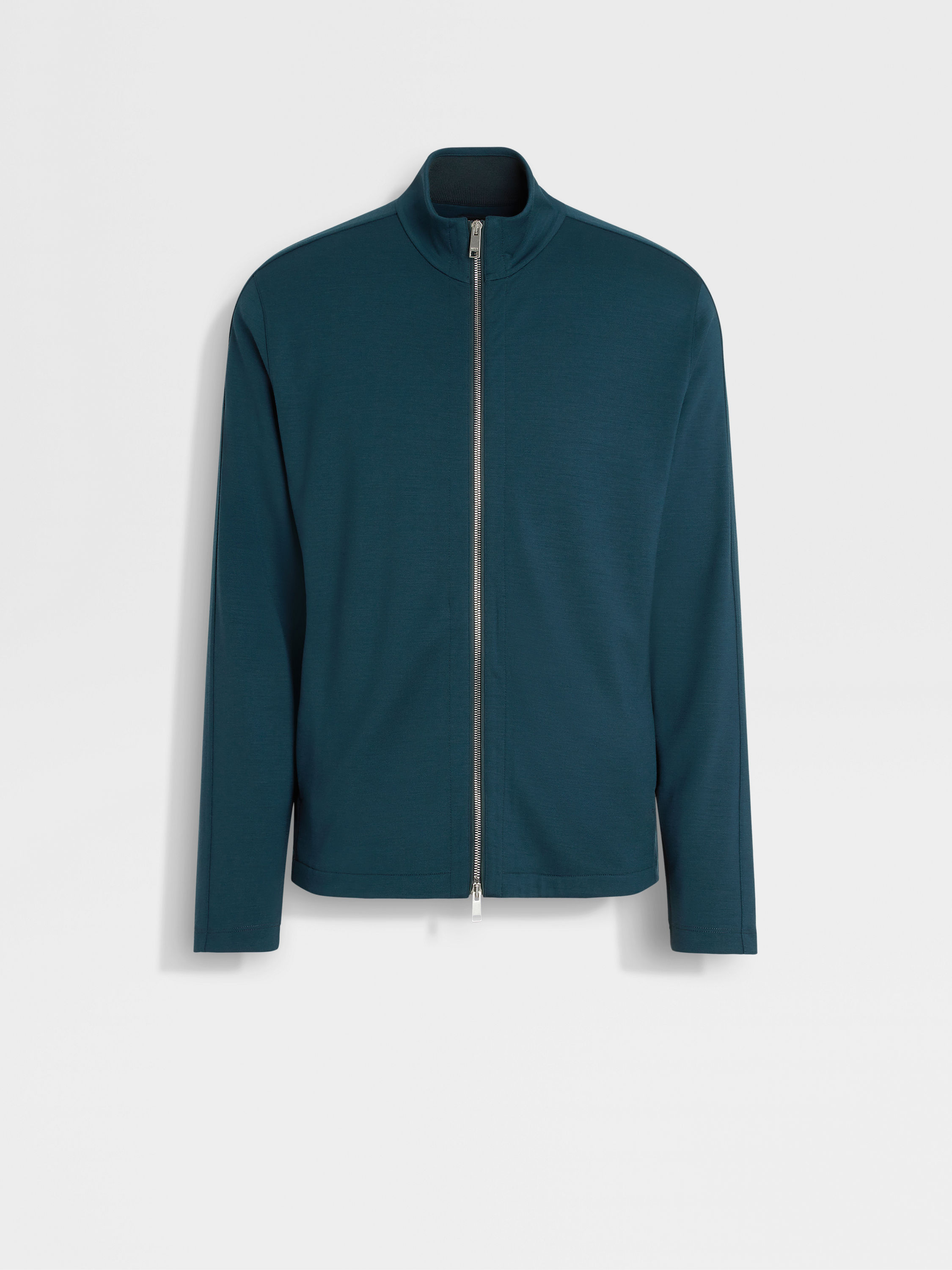 Dark Teal Blue High Performance™ Wool Full Zip Sweatshirt Main product photo