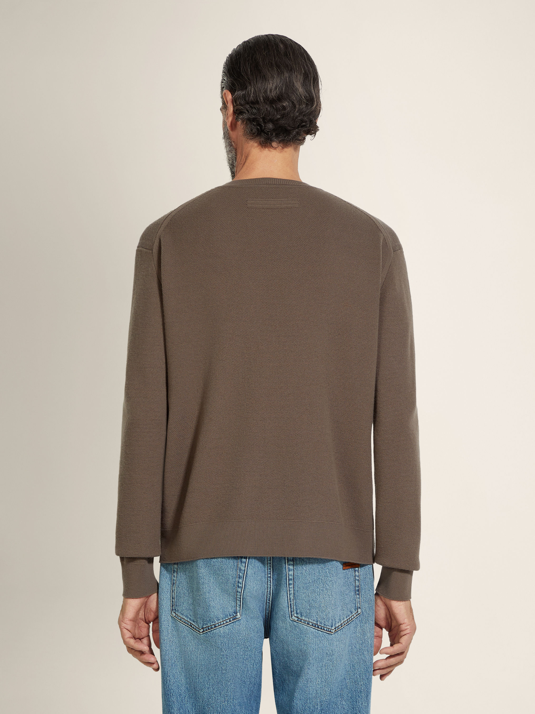 Dark Taupe Vellus Aureum Crewneck Product detail photo #4