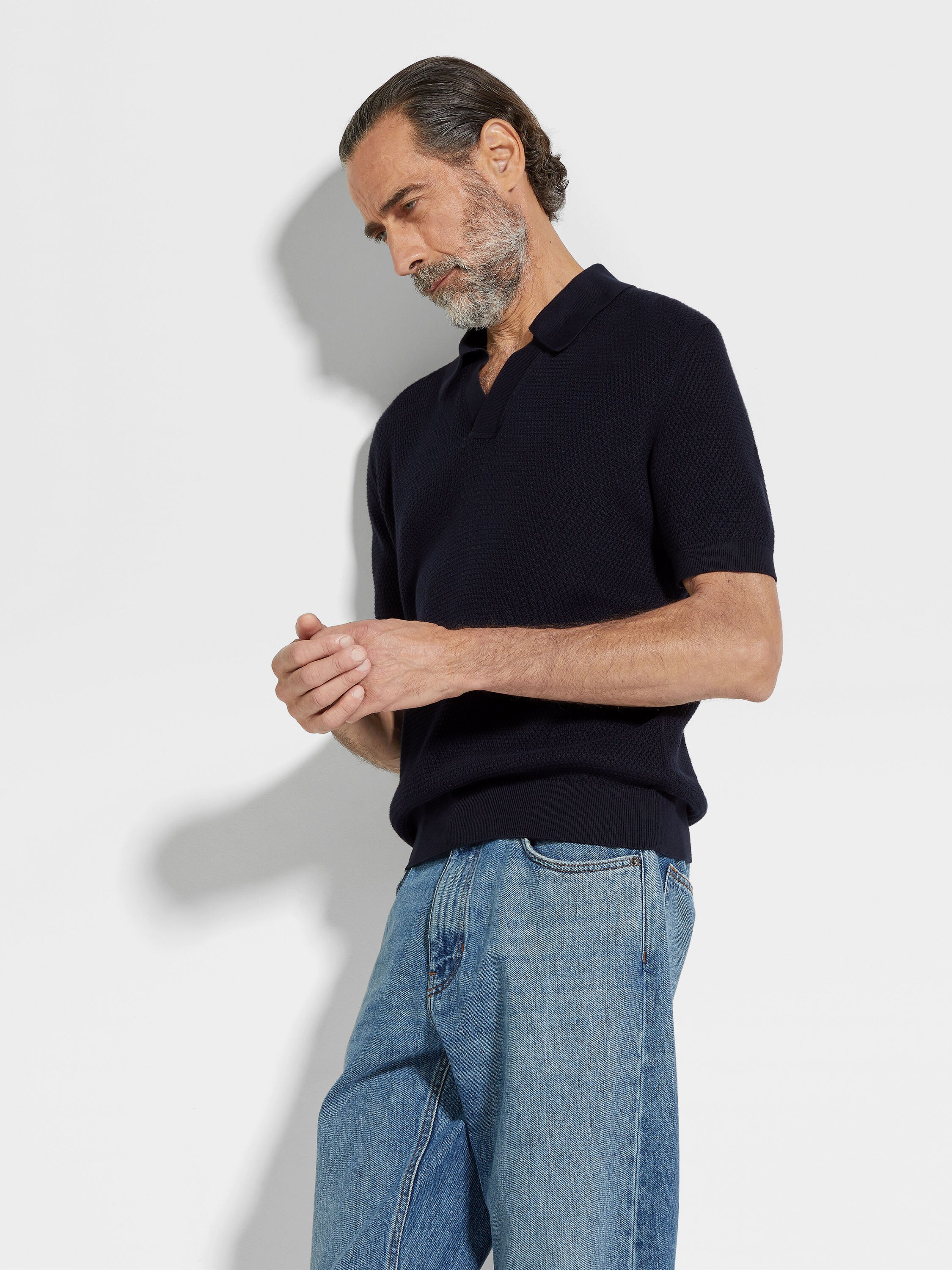 海军蓝 Premium Cotton 棉质 Polo 衫 產品細節圖 #2