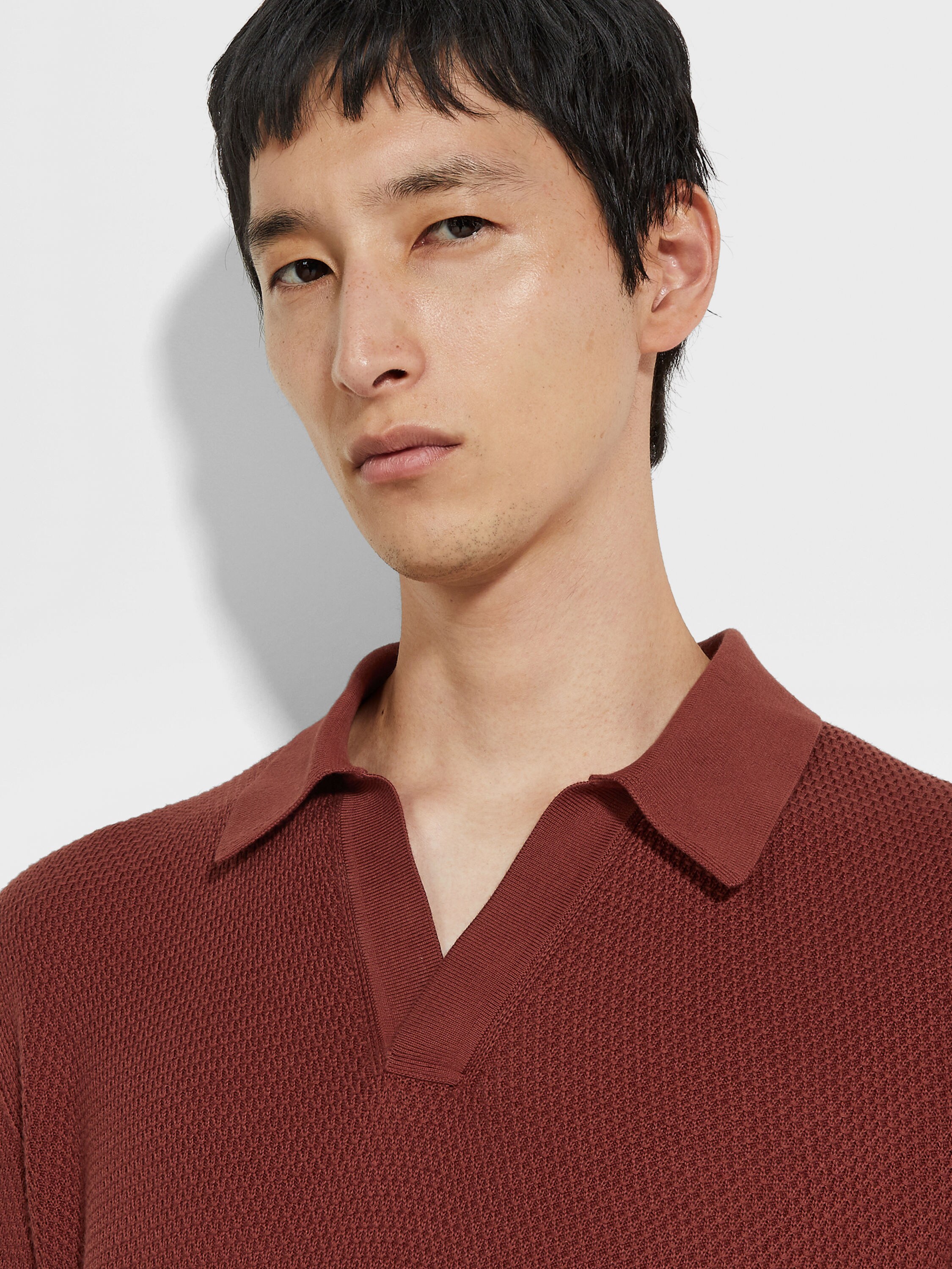 砖红色 Premium Cotton 棉质 Polo 衫 產品細節圖 #1