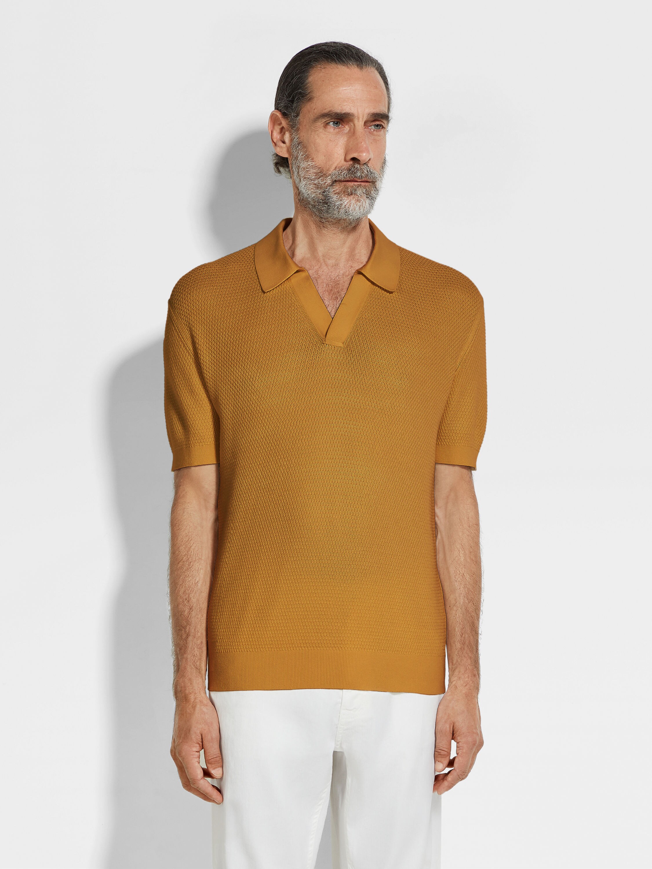 赭石色 Premium Cotton 棉质 Polo 衫 產品細節圖 #3