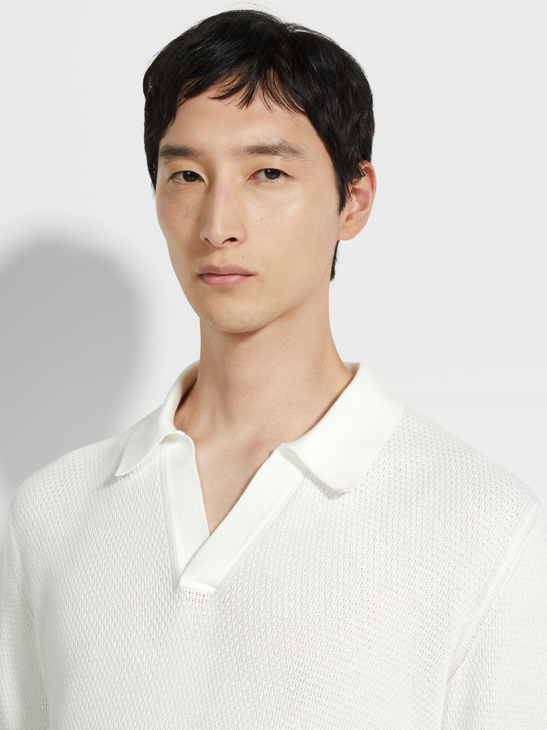 白色 Premium Cotton 棉质 Polo 衫 產品細節圖 #1