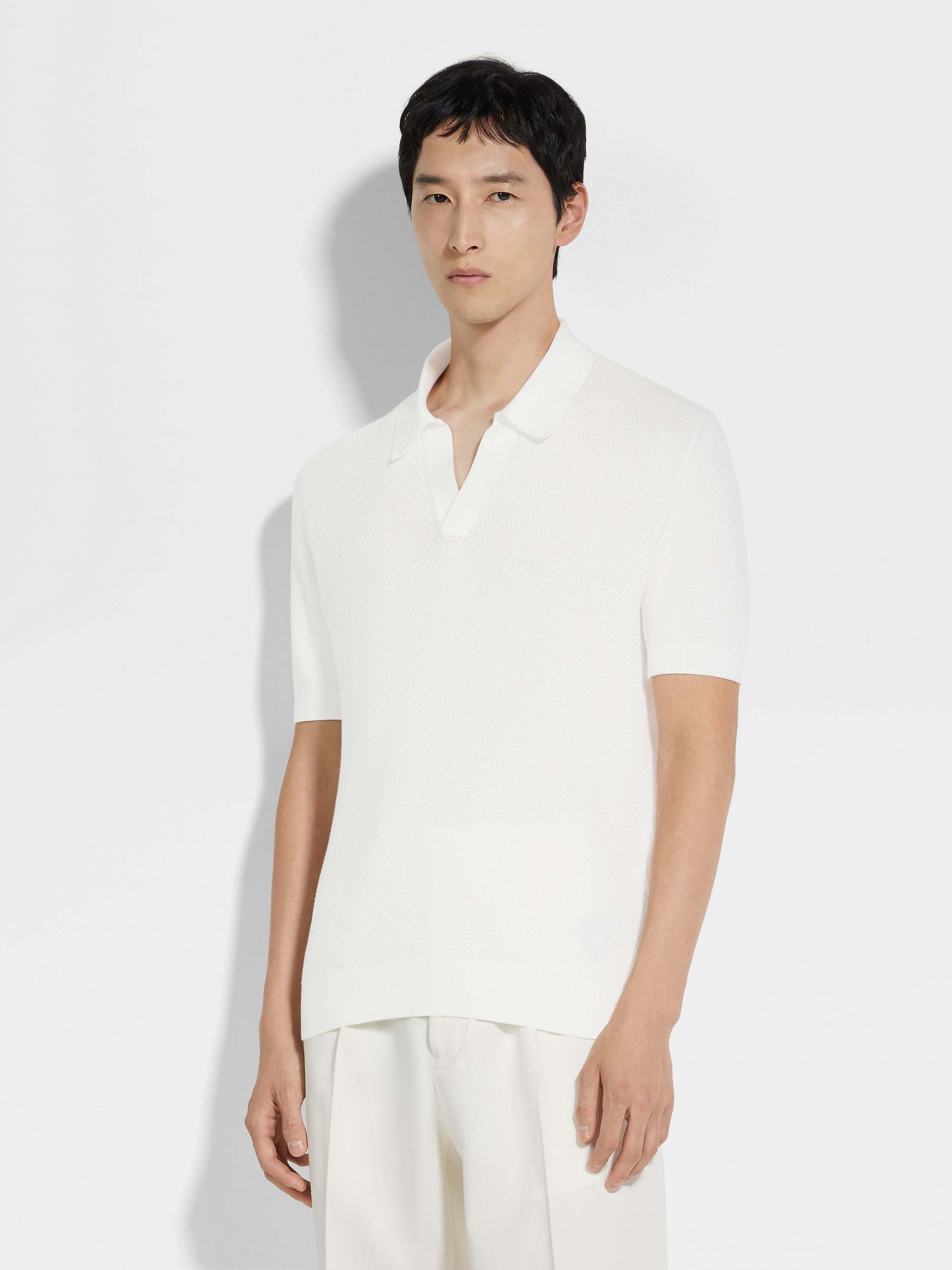白色 Premium Cotton 棉质 Polo 衫 產品細節圖 #3